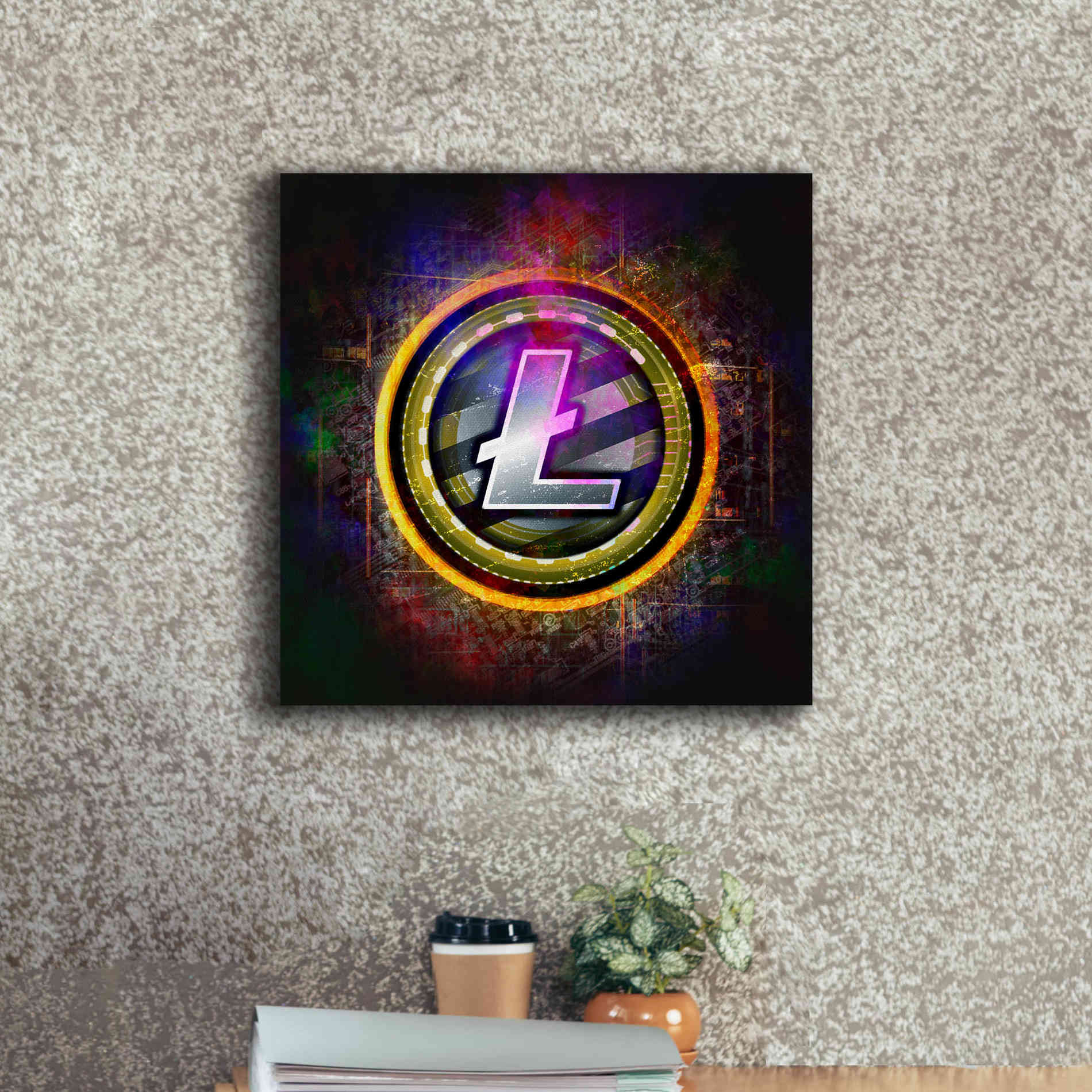 Epic Graffiti'Litecoin Better Than Gold' by Epic Portfolio Giclee Canvas Wall Art,18 x 18