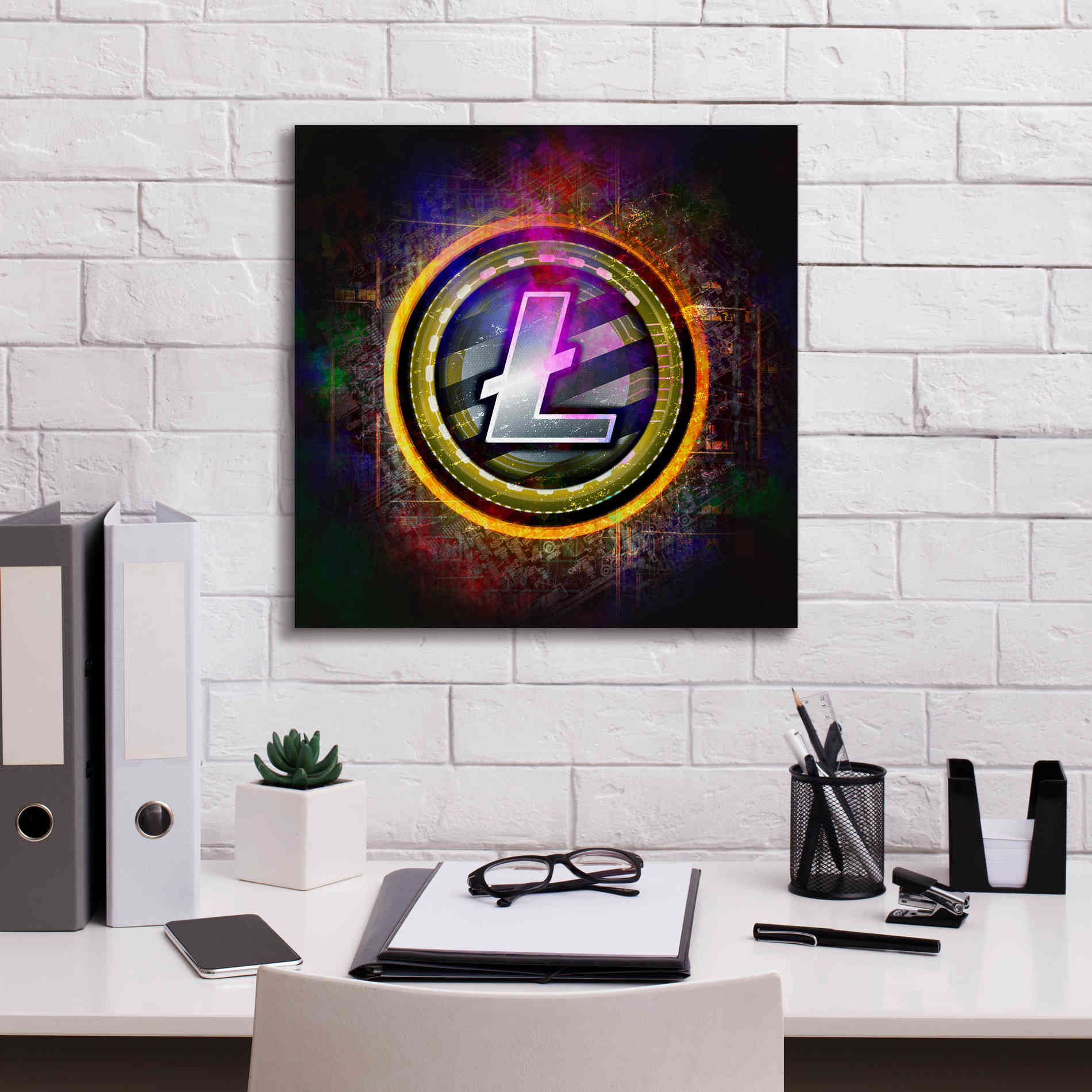 Epic Graffiti'Litecoin Better Than Gold' by Epic Portfolio Giclee Canvas Wall Art,18 x 18