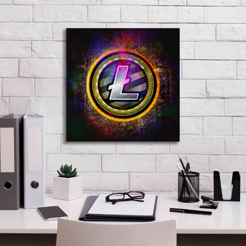 Image of Epic Graffiti'Litecoin Better Than Gold' by Epic Portfolio Giclee Canvas Wall Art,18 x 18