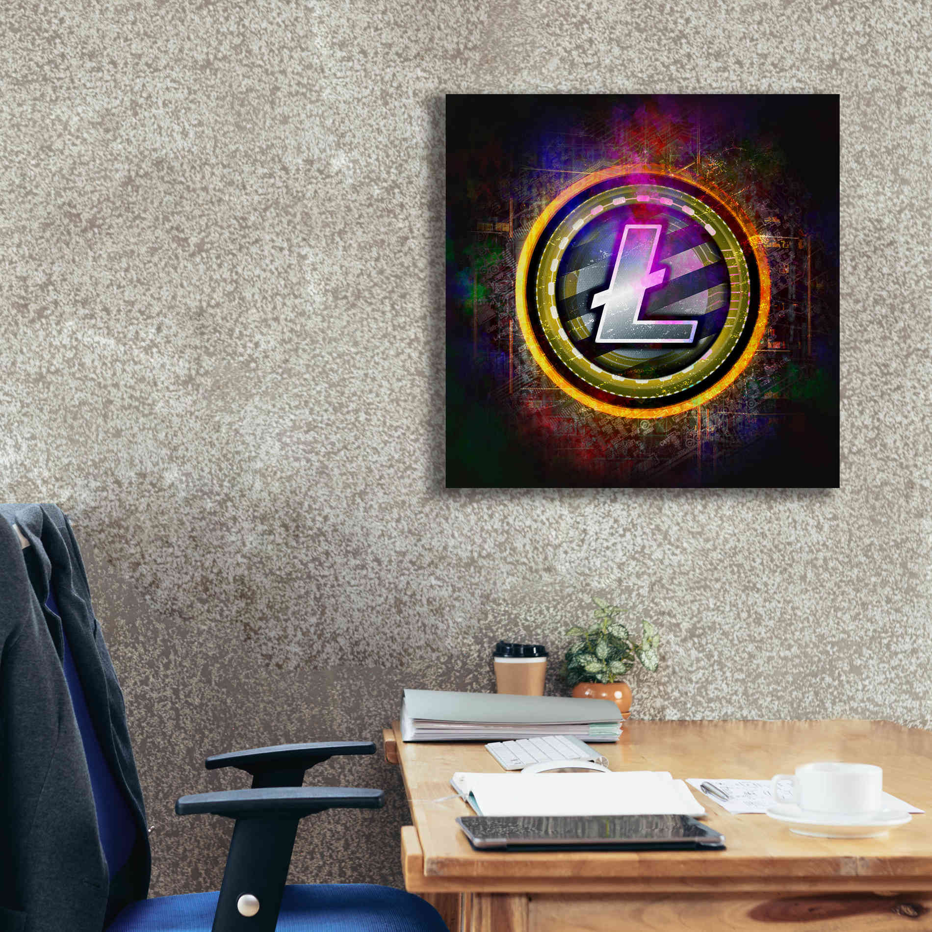 Epic Graffiti'Litecoin Better Than Gold' by Epic Portfolio Giclee Canvas Wall Art,26 x 26