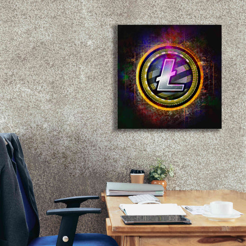 Image of Epic Graffiti'Litecoin Better Than Gold' by Epic Portfolio Giclee Canvas Wall Art,26 x 26