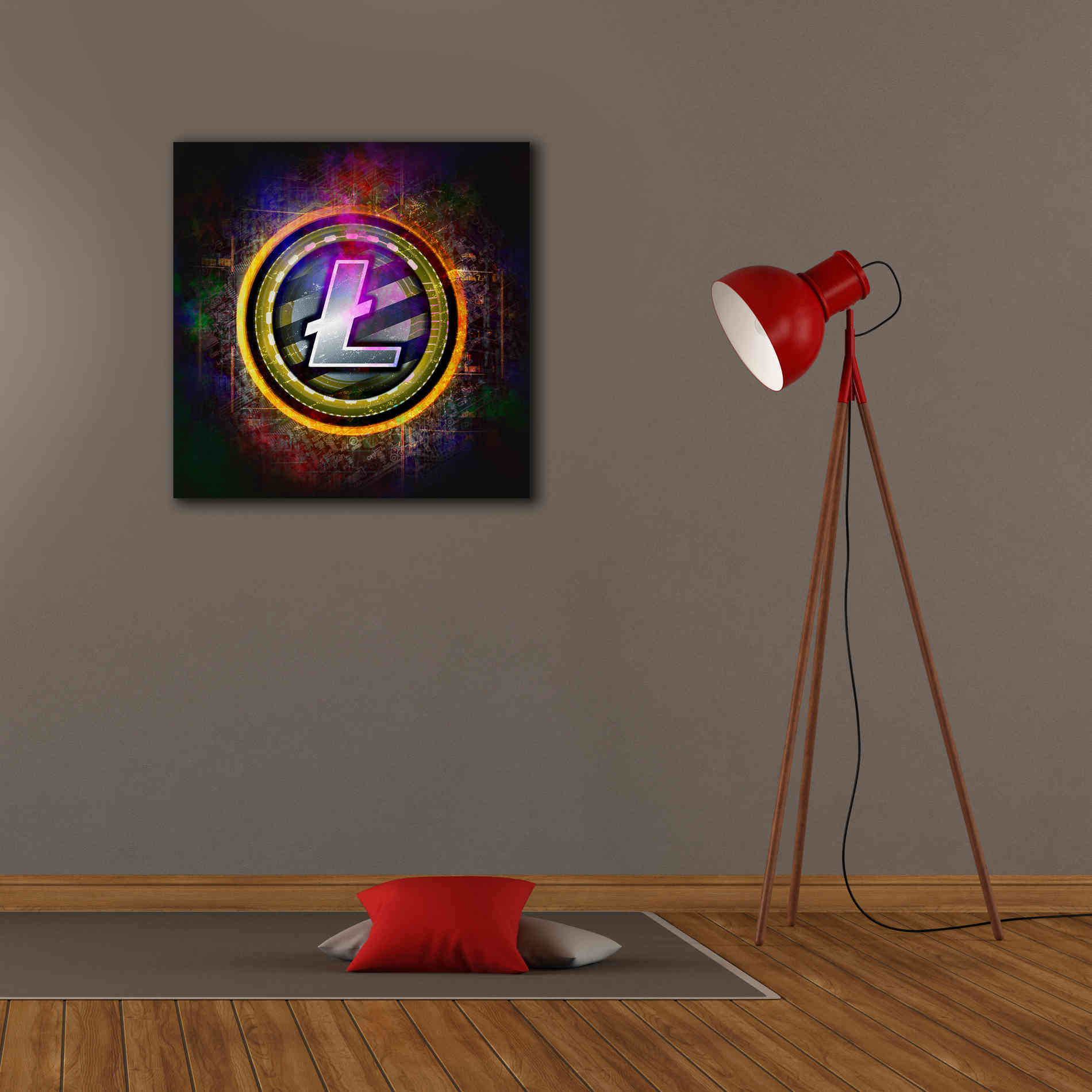 Epic Graffiti'Litecoin Better Than Gold' by Epic Portfolio Giclee Canvas Wall Art,26 x 26