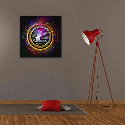 Image of Epic Graffiti'Litecoin Better Than Gold' by Epic Portfolio Giclee Canvas Wall Art,26 x 26