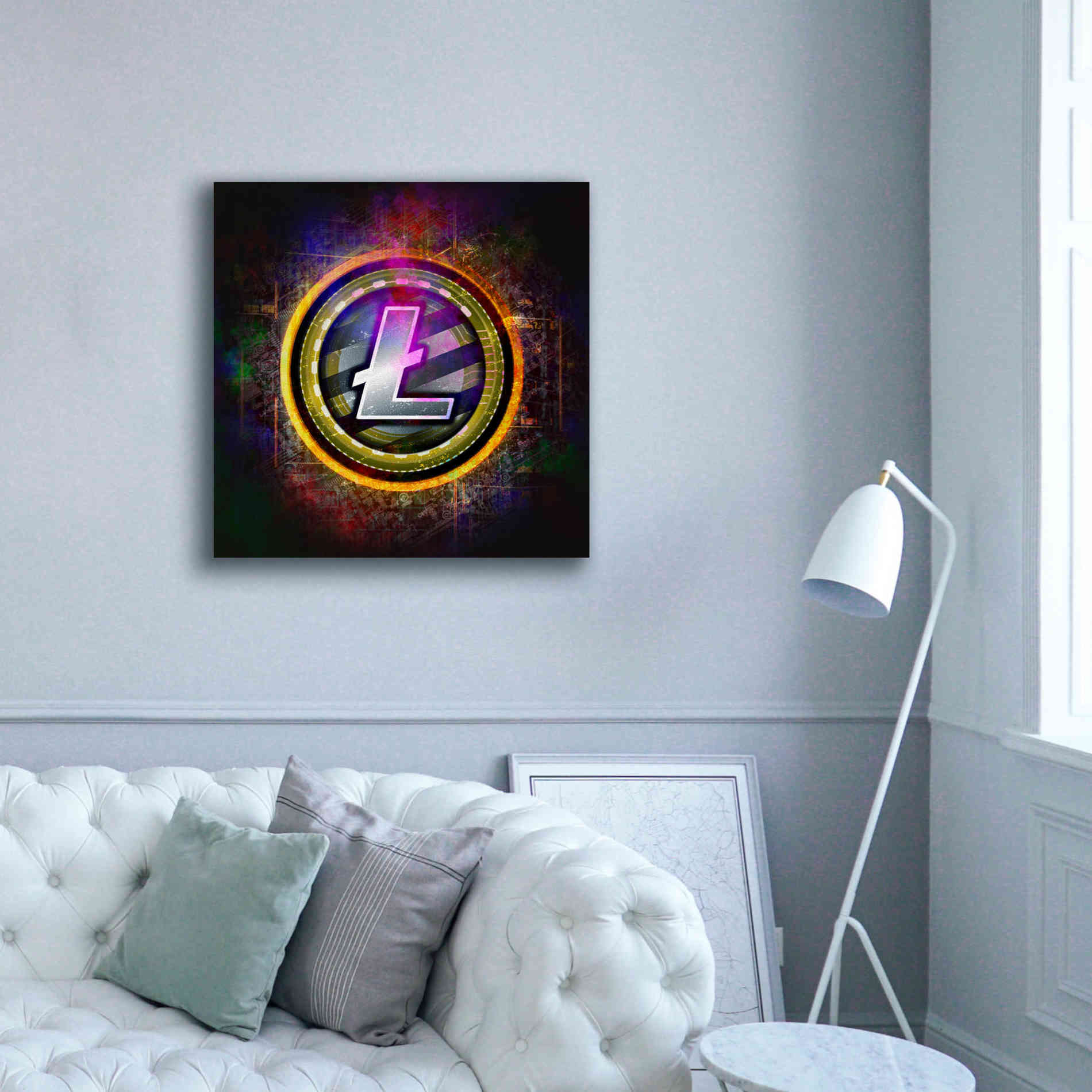 Epic Graffiti'Litecoin Better Than Gold' by Epic Portfolio Giclee Canvas Wall Art,37 x 37
