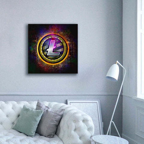 Image of Epic Graffiti'Litecoin Better Than Gold' by Epic Portfolio Giclee Canvas Wall Art,37 x 37