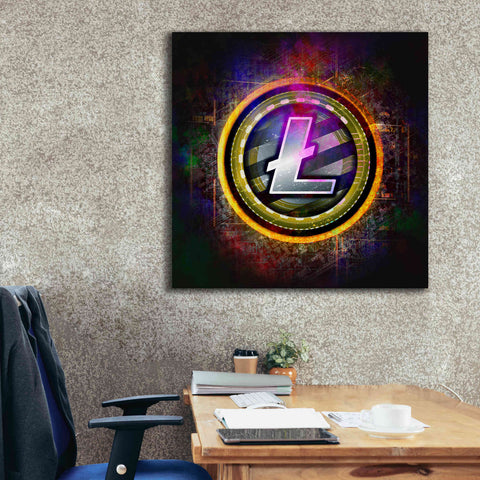 Image of Epic Graffiti'Litecoin Better Than Gold' by Epic Portfolio Giclee Canvas Wall Art,37 x 37