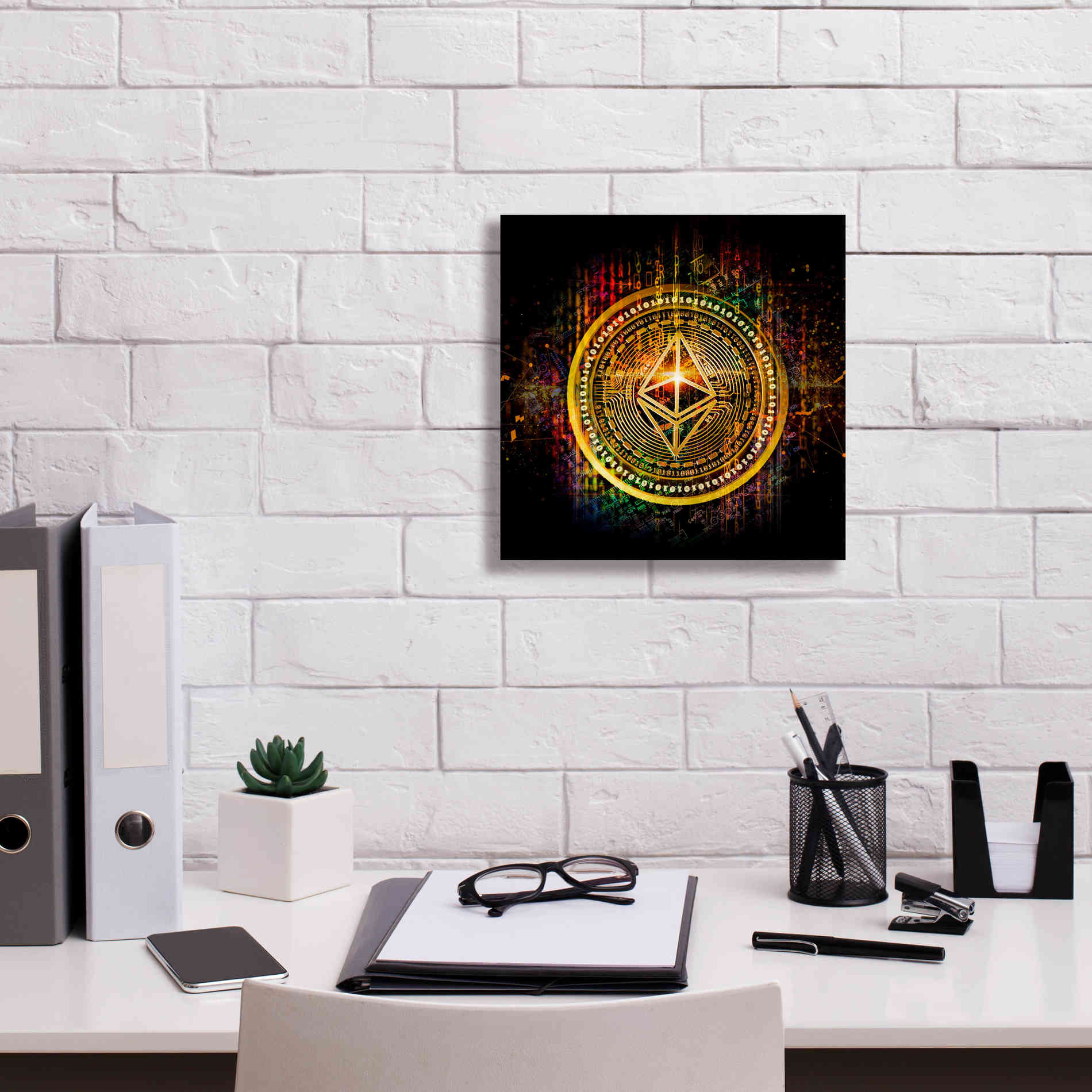 Epic Graffiti'Ethereum Better Than Gold' by Epic Portfolio Giclee Canvas Wall Art,12 x 12