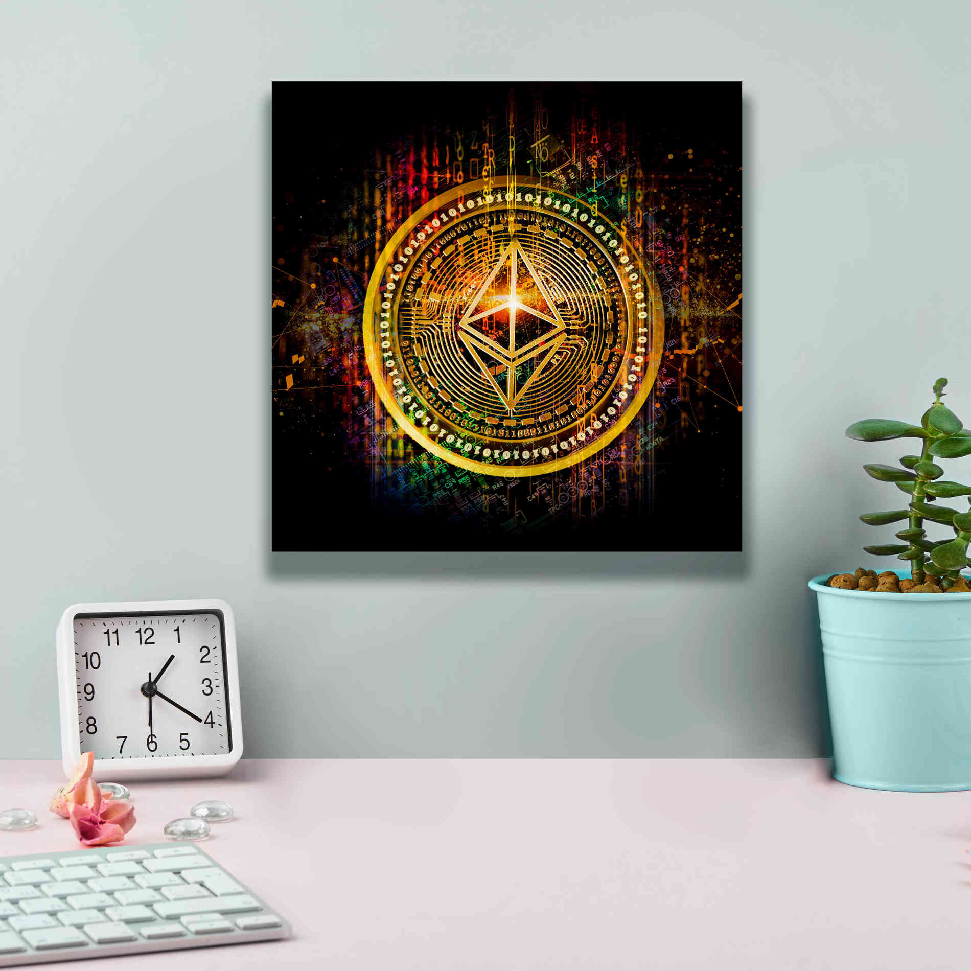 Epic Graffiti'Ethereum Better Than Gold' by Epic Portfolio Giclee Canvas Wall Art,12 x 12