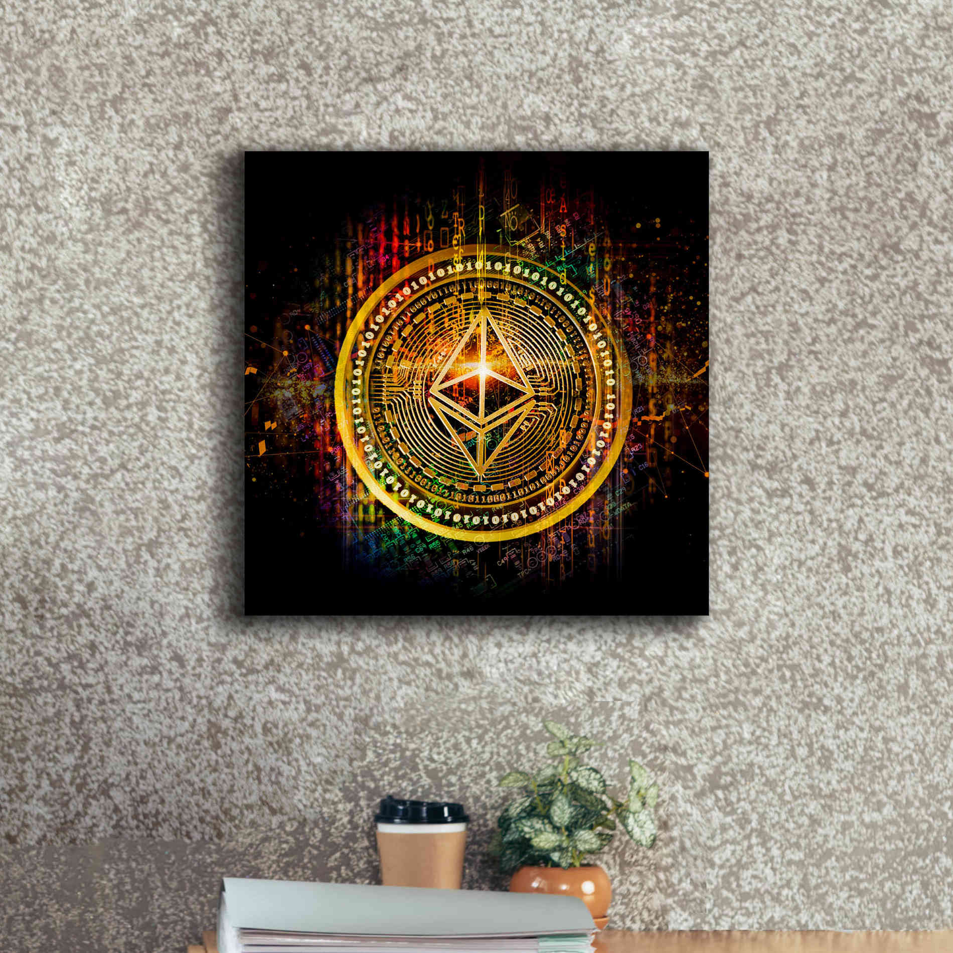 Epic Graffiti'Ethereum Better Than Gold' by Epic Portfolio Giclee Canvas Wall Art,18 x 18