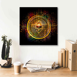 Epic Graffiti'Ethereum Better Than Gold' by Epic Portfolio Giclee Canvas Wall Art,18 x 18