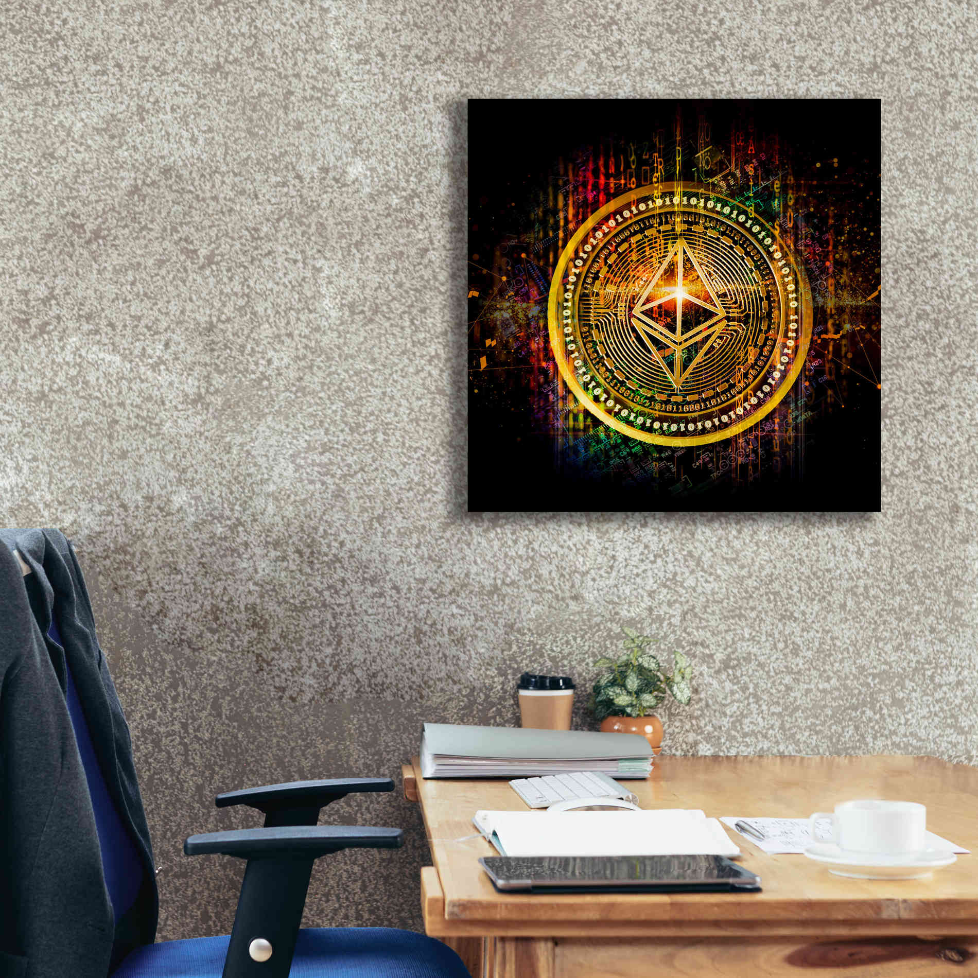 Epic Graffiti'Ethereum Better Than Gold' by Epic Portfolio Giclee Canvas Wall Art,26 x 26