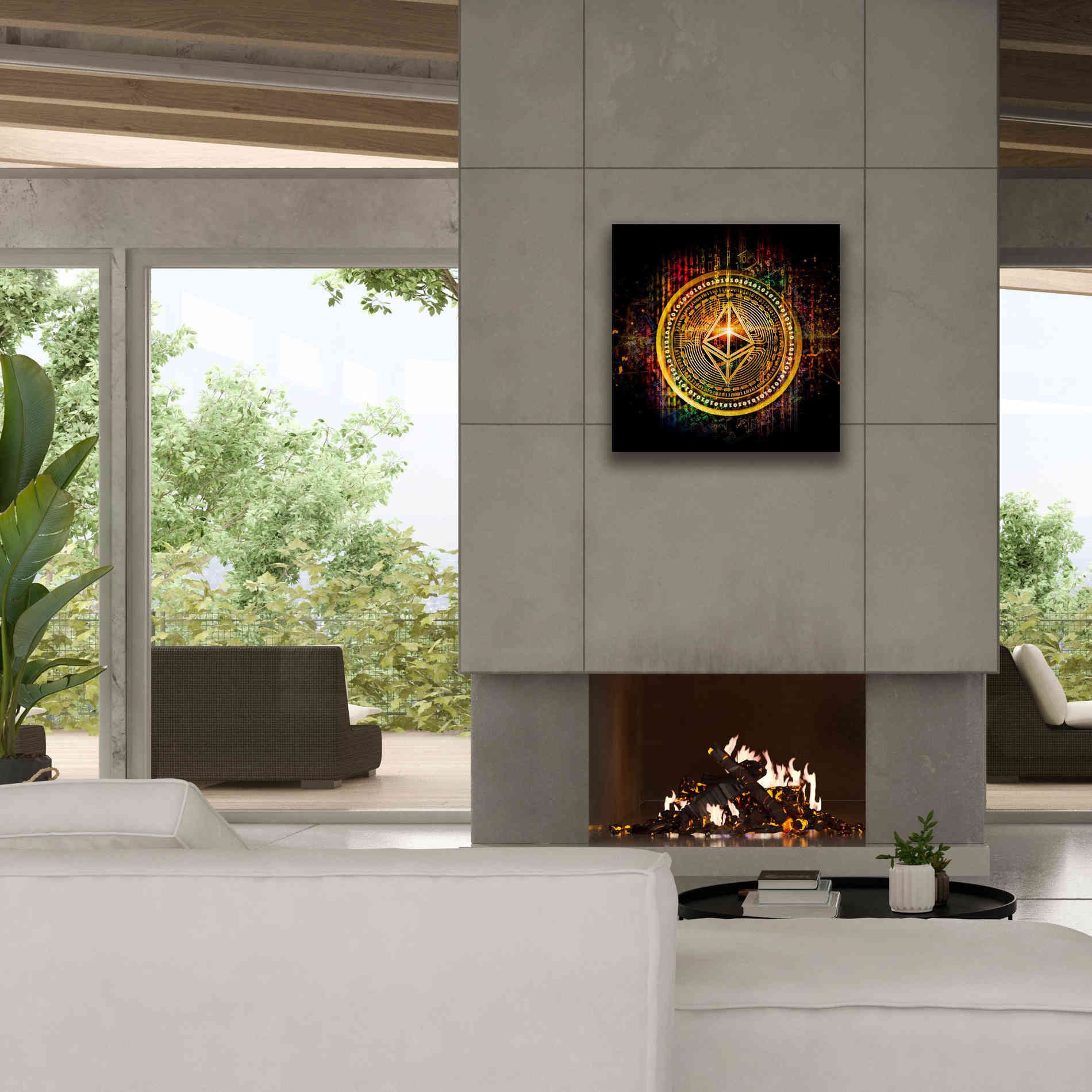 Epic Graffiti'Ethereum Better Than Gold' by Epic Portfolio Giclee Canvas Wall Art,26 x 26