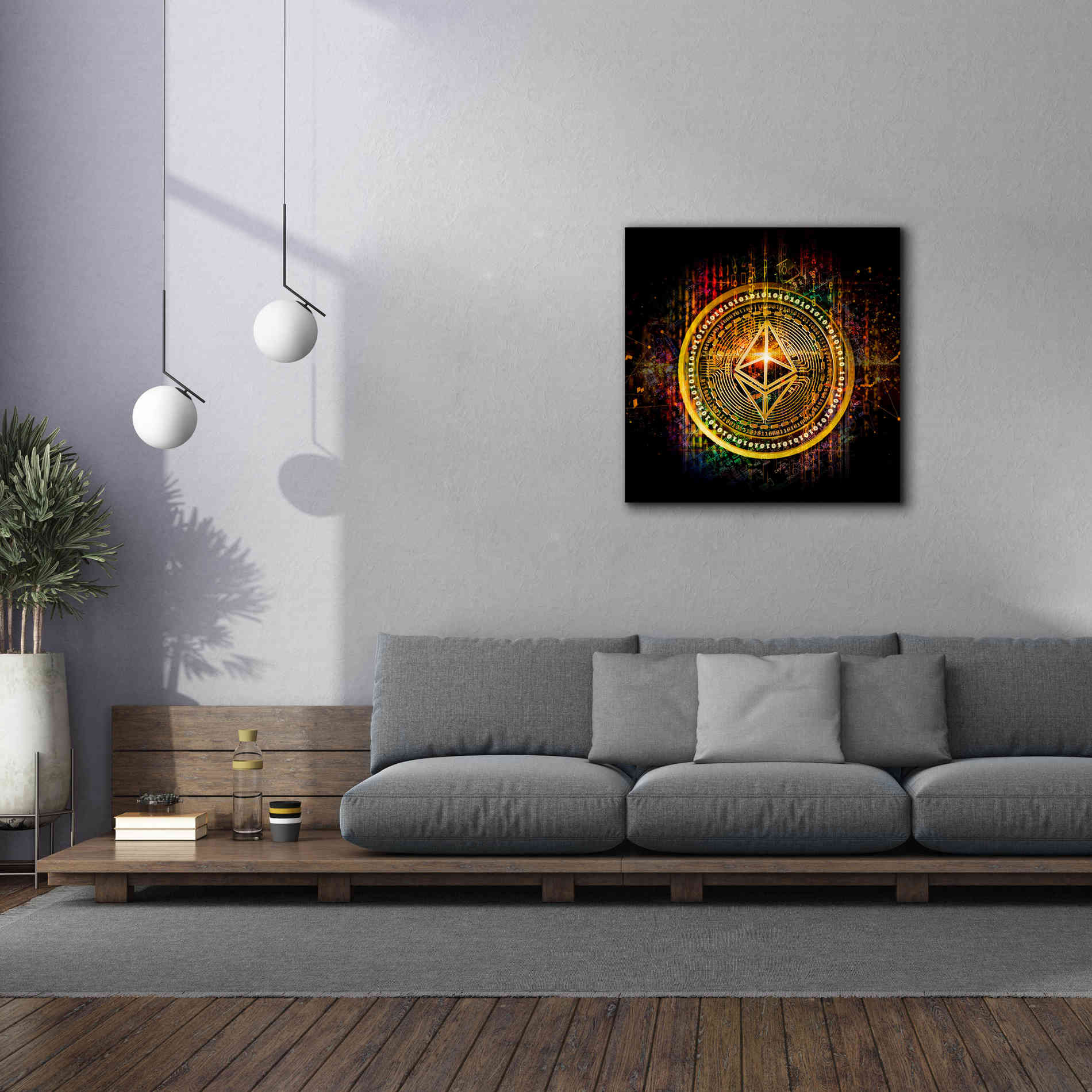 Epic Graffiti'Ethereum Better Than Gold' by Epic Portfolio Giclee Canvas Wall Art,37 x 37