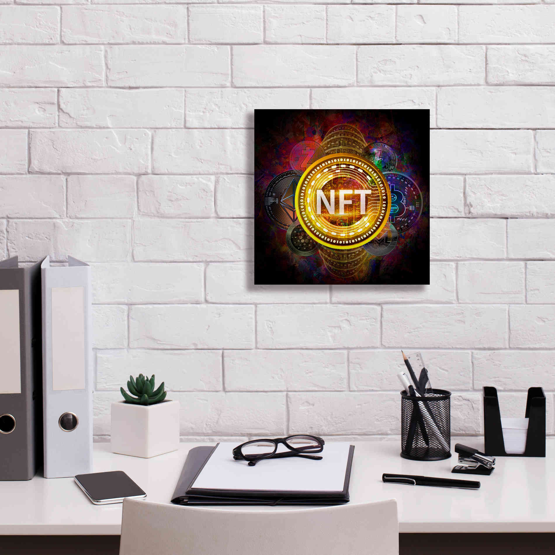 Epic Graffiti'Crypto Pyramid Nft' by Epic Portfolio Giclee Canvas Wall Art,12 x 12