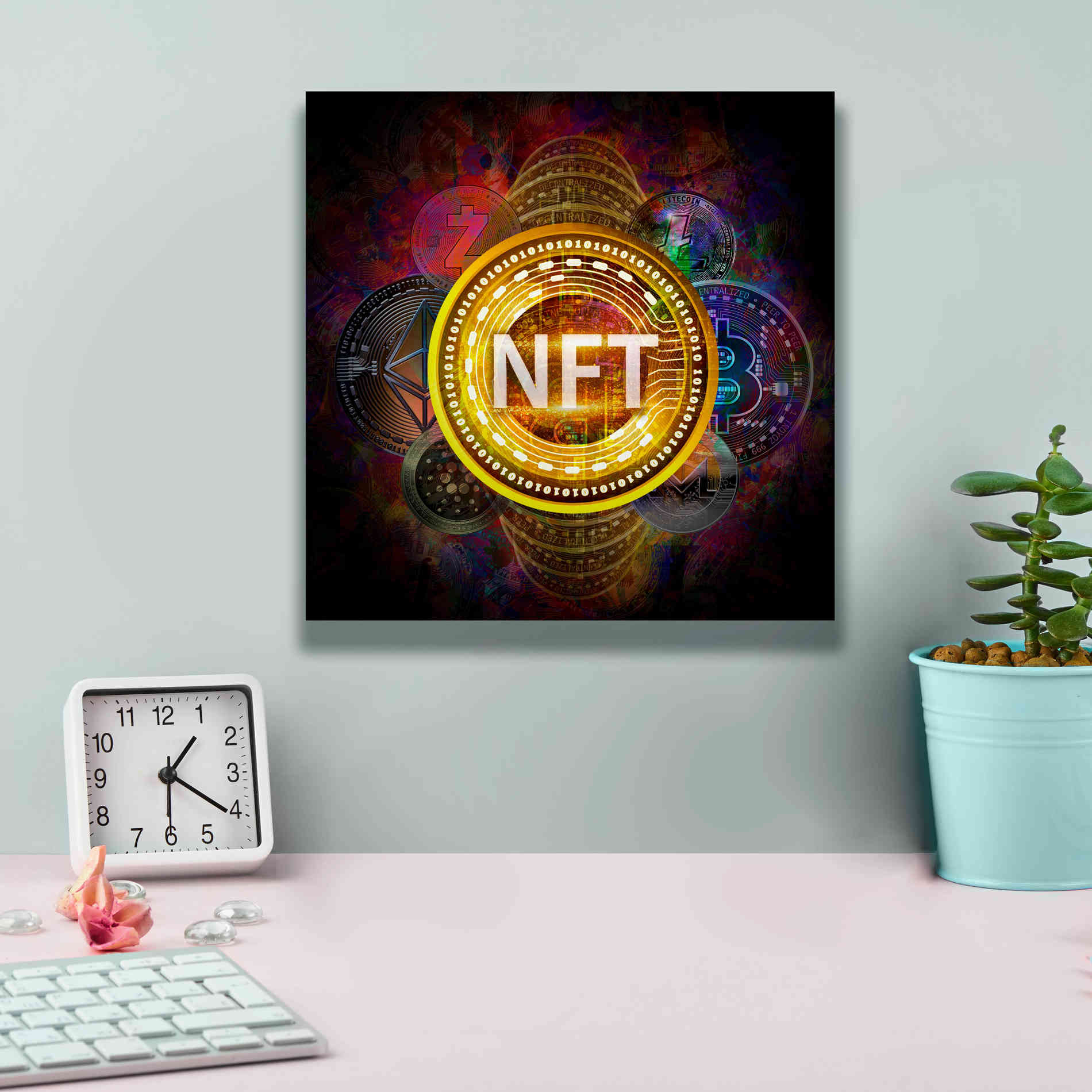 Epic Graffiti'Crypto Pyramid Nft' by Epic Portfolio Giclee Canvas Wall Art,12 x 12