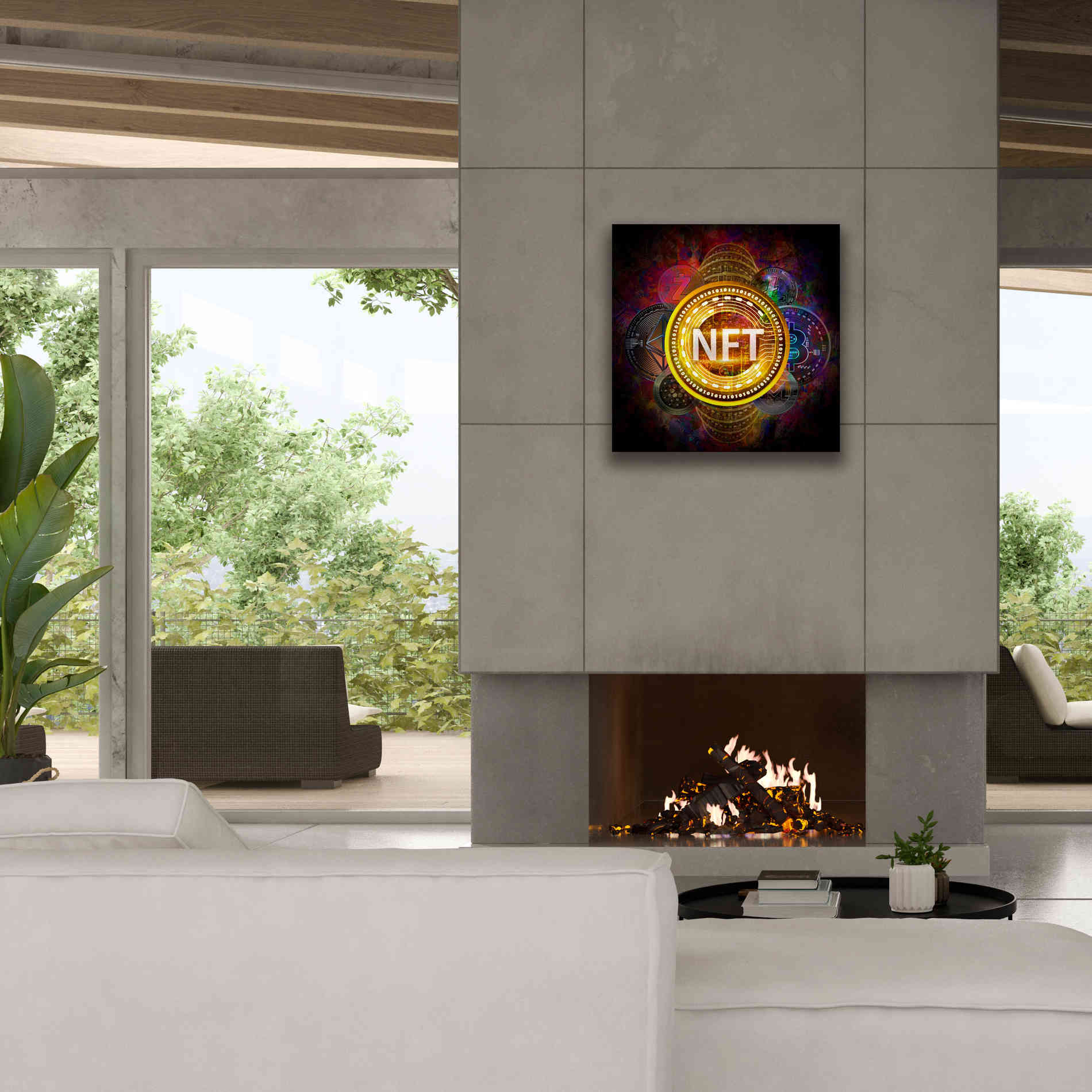 Epic Graffiti'Crypto Pyramid Nft' by Epic Portfolio Giclee Canvas Wall Art,26 x 26