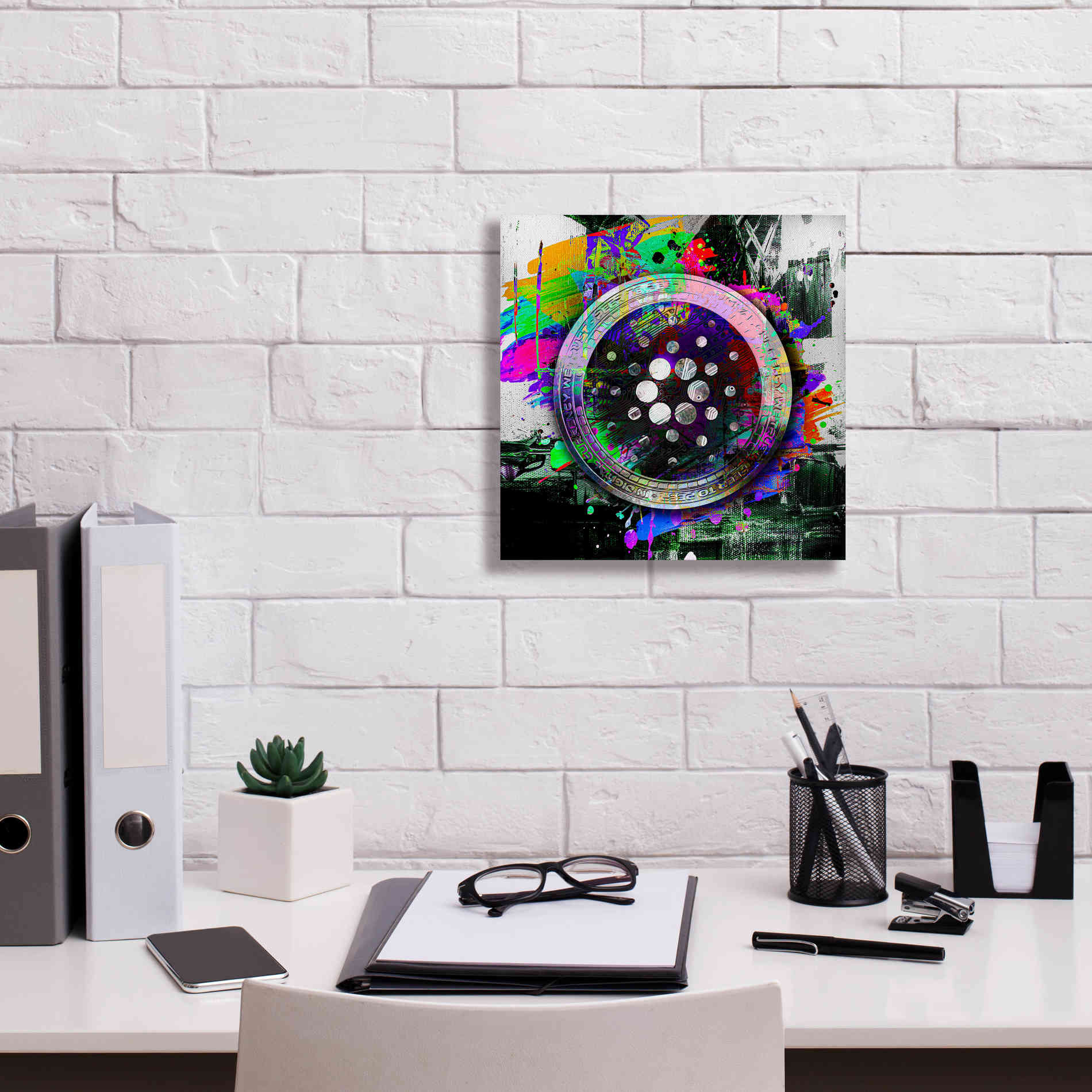 Epic Graffiti'Cardano Crypto Predator' by Epic Portfolio Giclee Canvas Wall Art,12 x 12