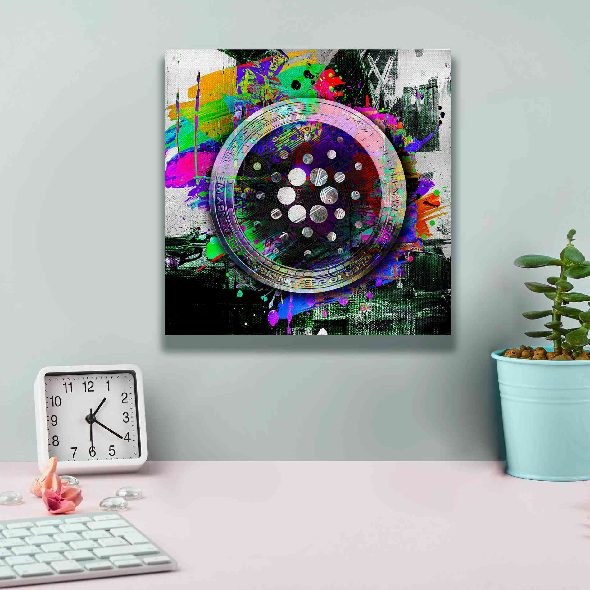 Epic Graffiti'Cardano Crypto Predator' by Epic Portfolio Giclee Canvas Wall Art,12 x 12