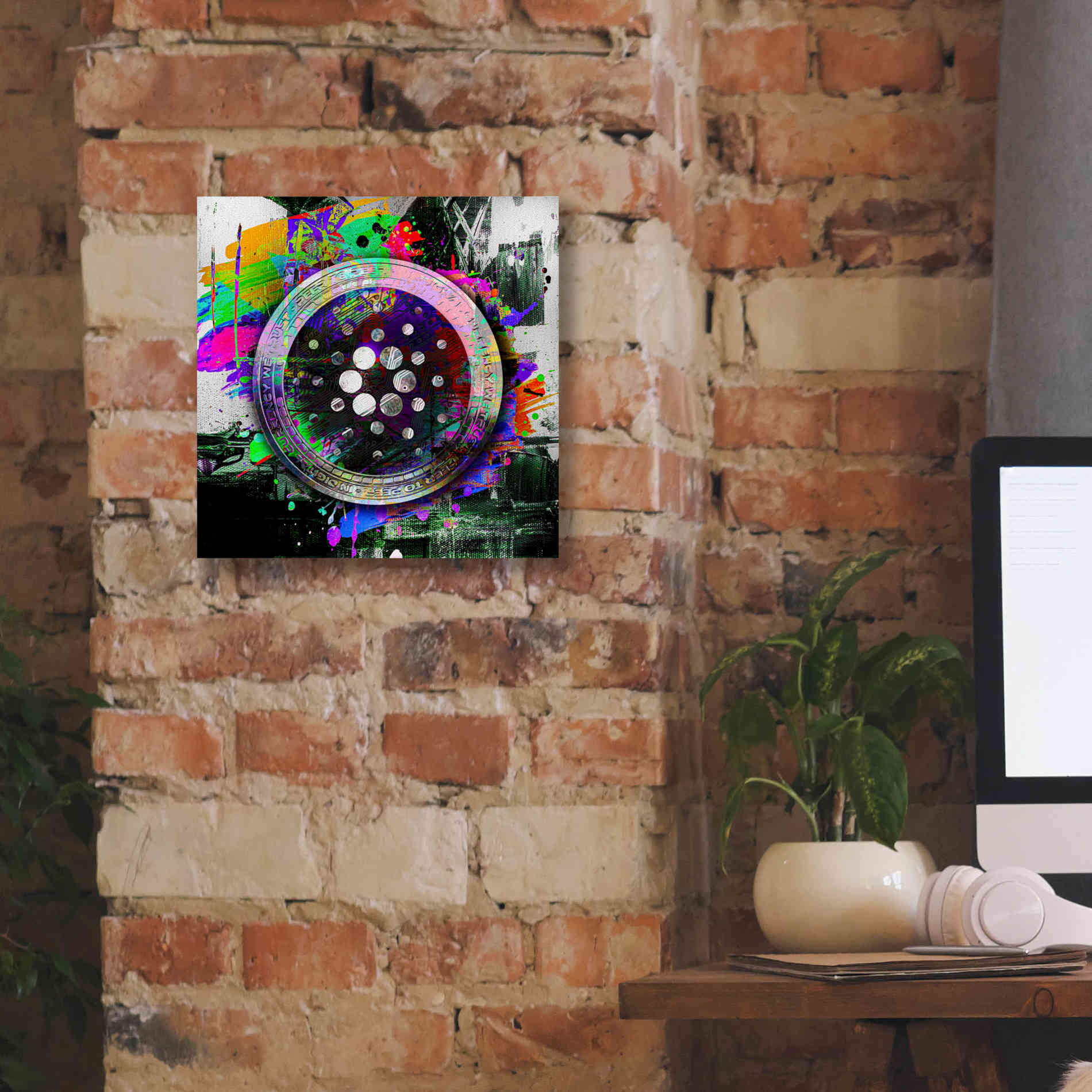 Epic Graffiti'Cardano Crypto Predator' by Epic Portfolio Giclee Canvas Wall Art,12 x 12