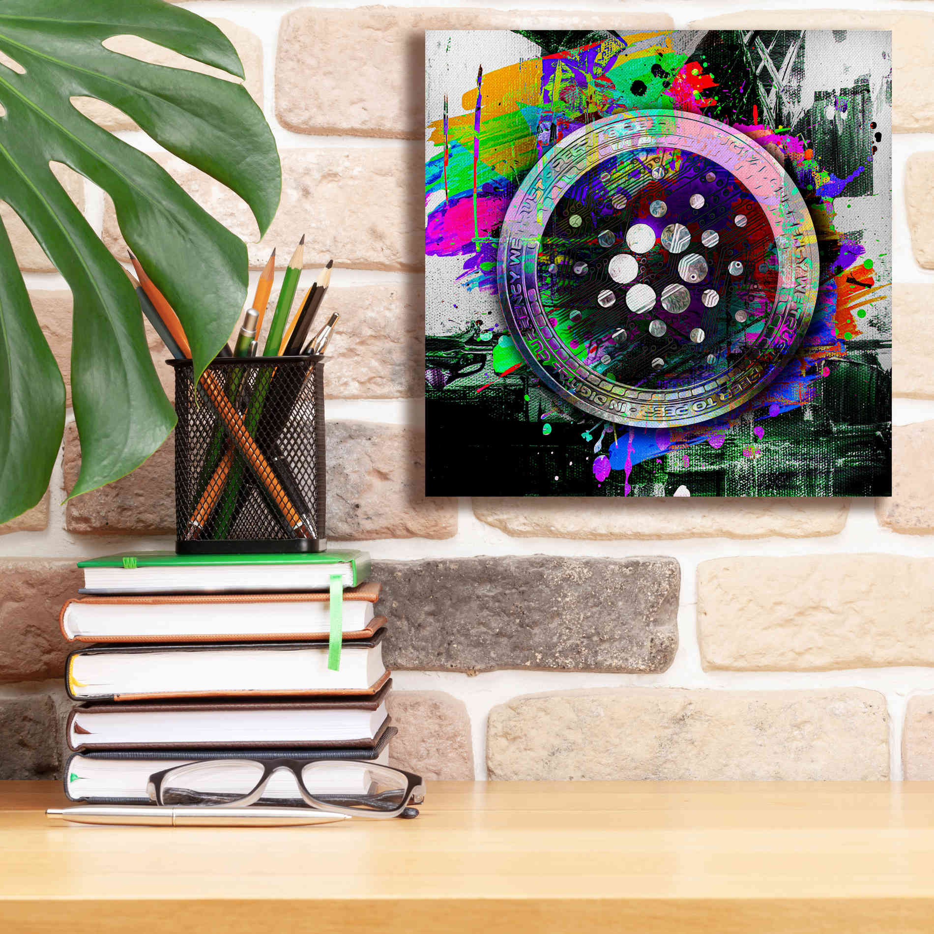 Epic Graffiti'Cardano Crypto Predator' by Epic Portfolio Giclee Canvas Wall Art,12 x 12