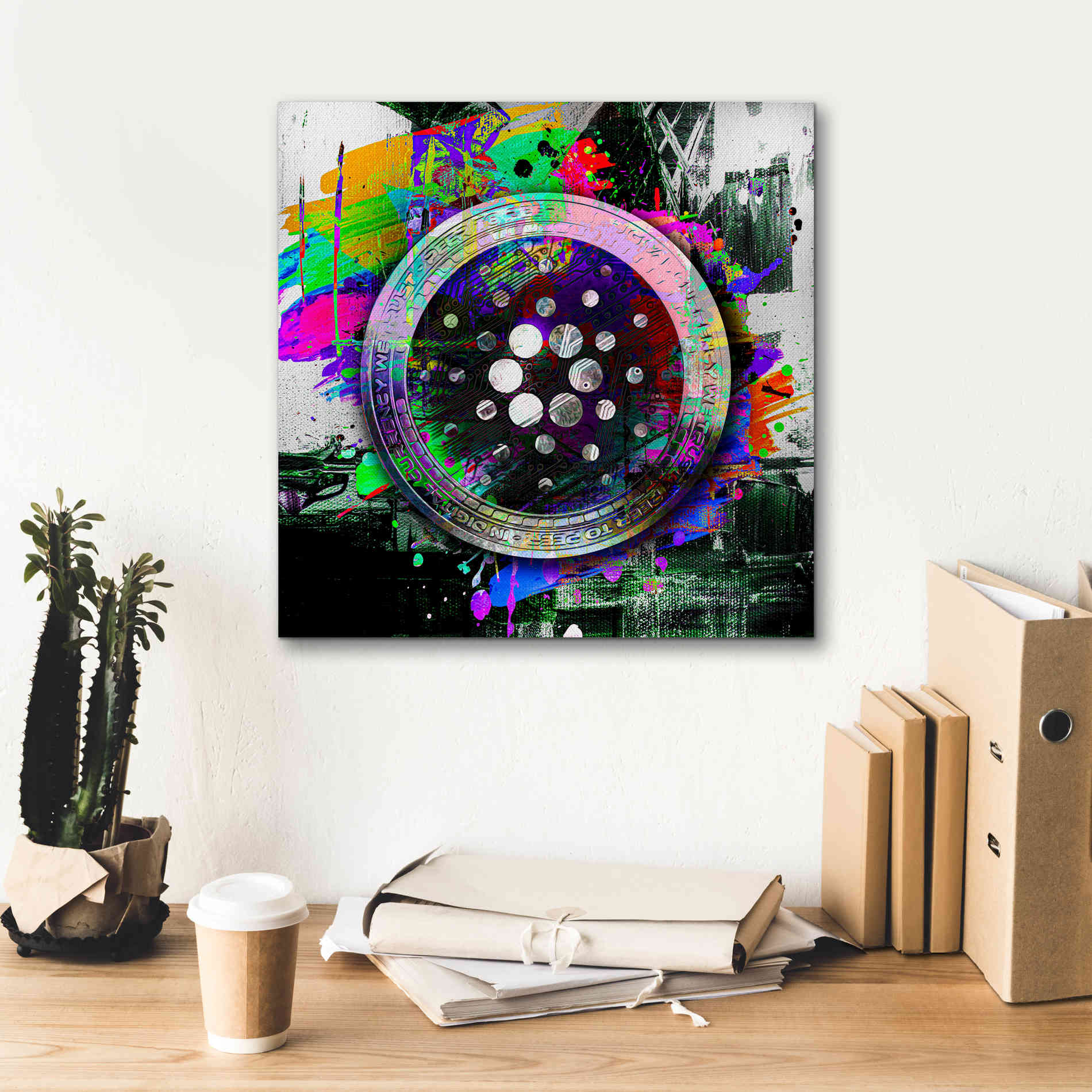 Epic Graffiti'Cardano Crypto Predator' by Epic Portfolio Giclee Canvas Wall Art,18 x 18