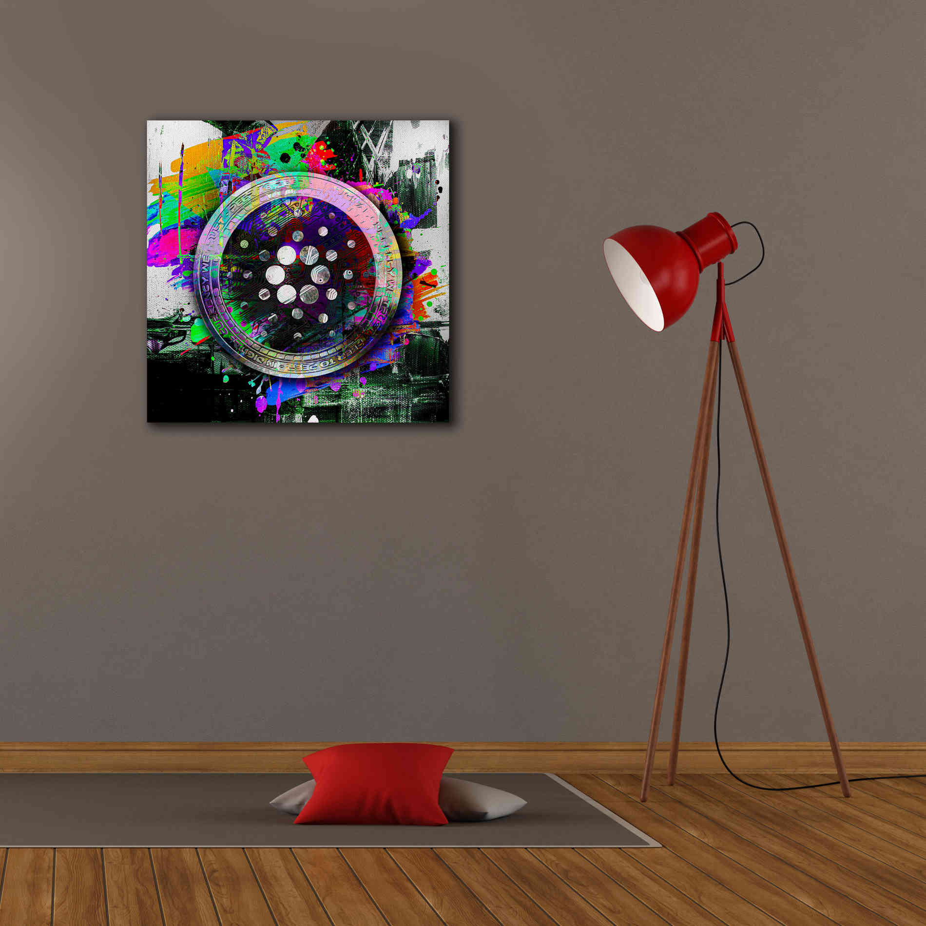 Epic Graffiti'Cardano Crypto Predator' by Epic Portfolio Giclee Canvas Wall Art,26 x 26