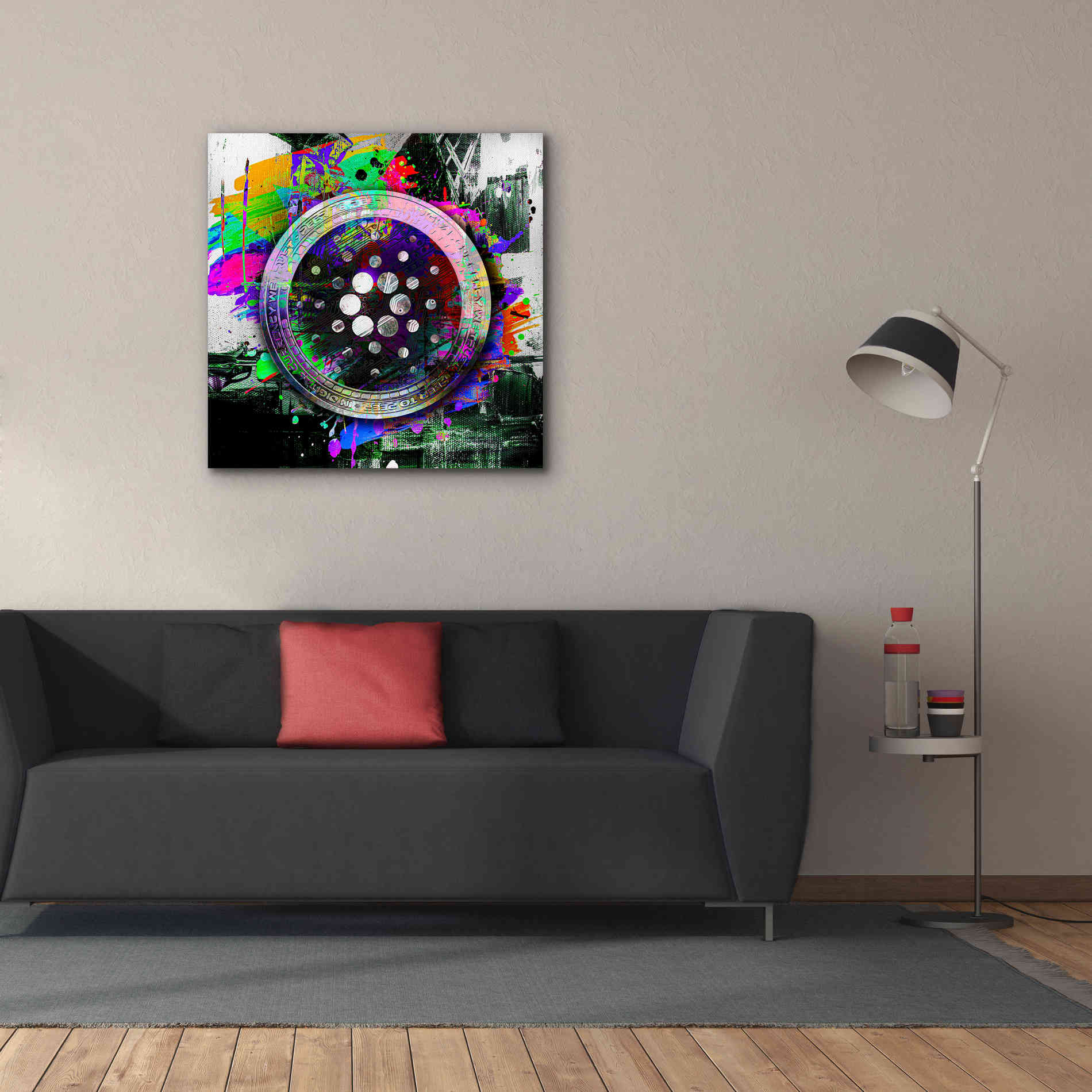 Epic Graffiti'Cardano Crypto Predator' by Epic Portfolio Giclee Canvas Wall Art,37 x 37