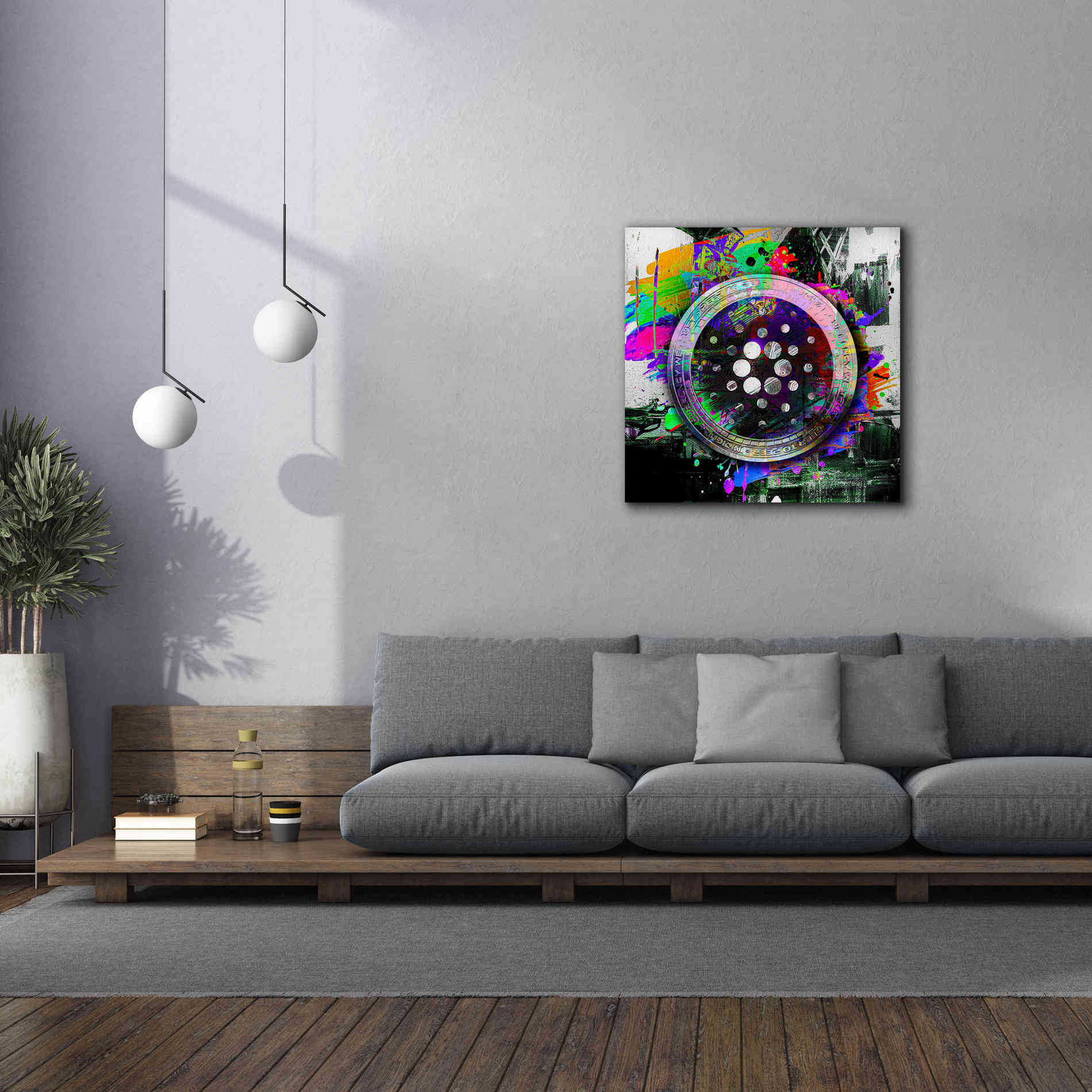 Epic Graffiti'Cardano Crypto Predator' by Epic Portfolio Giclee Canvas Wall Art,37 x 37