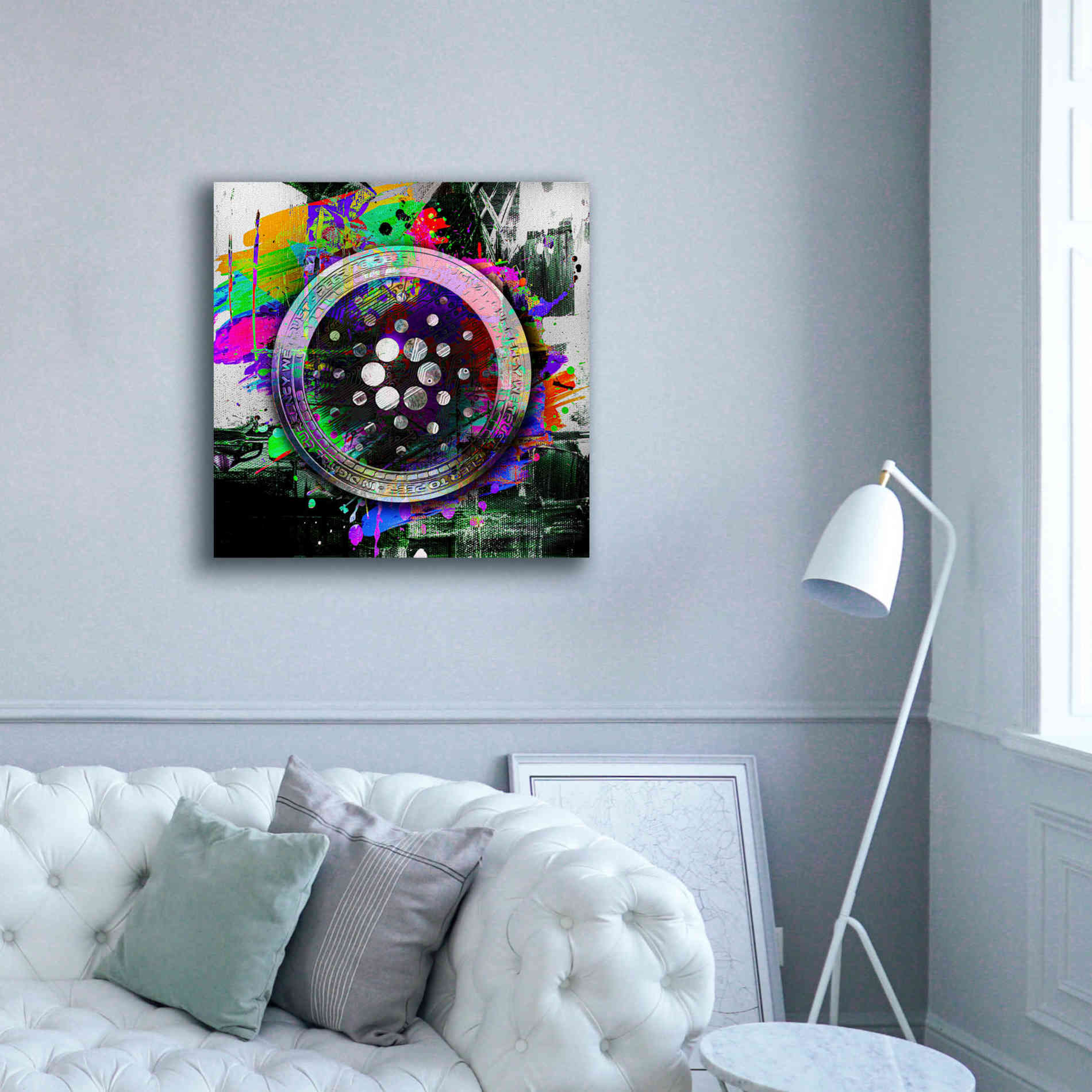 Epic Graffiti'Cardano Crypto Predator' by Epic Portfolio Giclee Canvas Wall Art,37 x 37