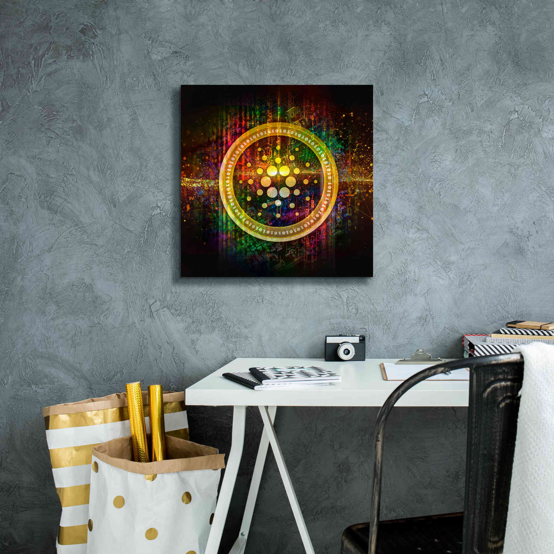 Epic Graffiti'Cardano Better Than Gold' by Epic Portfolio Giclee Canvas Wall Art,18 x 18