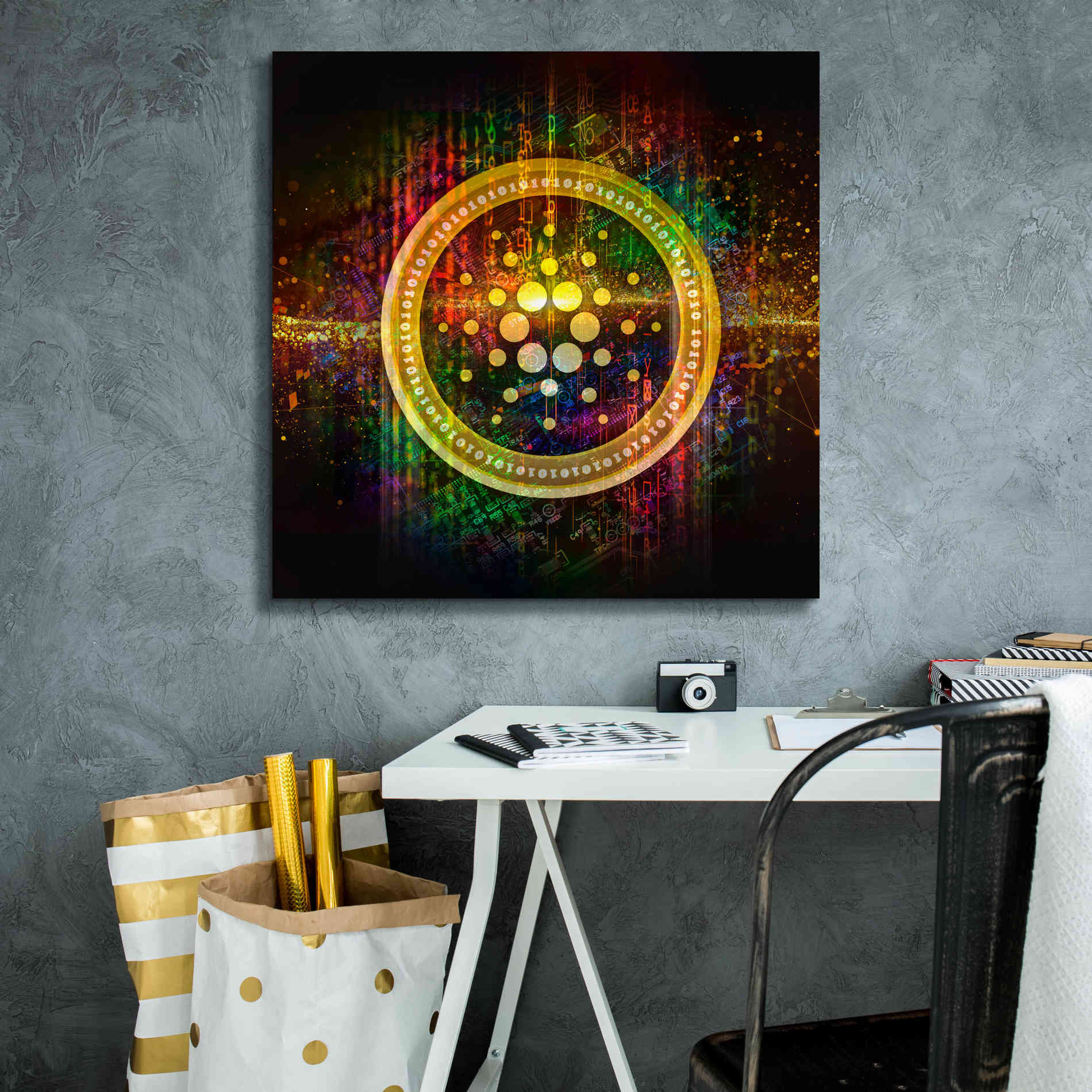 Epic Graffiti'Cardano Better Than Gold' by Epic Portfolio Giclee Canvas Wall Art,26 x 26