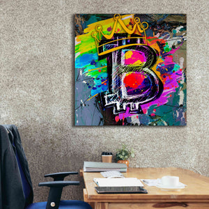 Epic Graffiti'Bitcoin Crypto King' by Epic Portfolio Giclee Canvas Wall Art,37 x 37