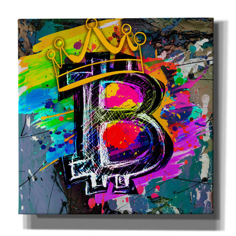 Image of Epic Graffiti'Bitcoin Crypto King' by Epic Portfolio Giclee Canvas Wall Art