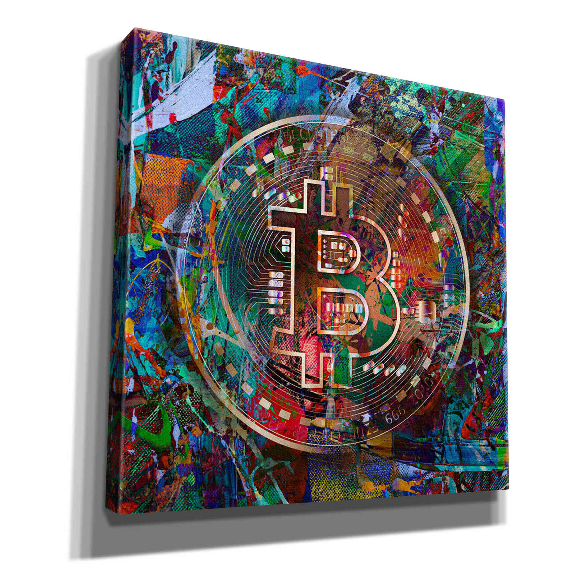 Epic Graffiti'Bitcoin Bronze Abstract' by Epic Portfolio Giclee Canvas Wall Art