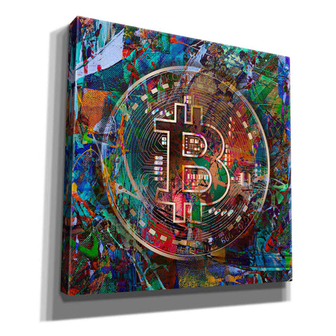 Image of Epic Graffiti'Bitcoin Bronze Abstract' by Epic Portfolio Giclee Canvas Wall Art