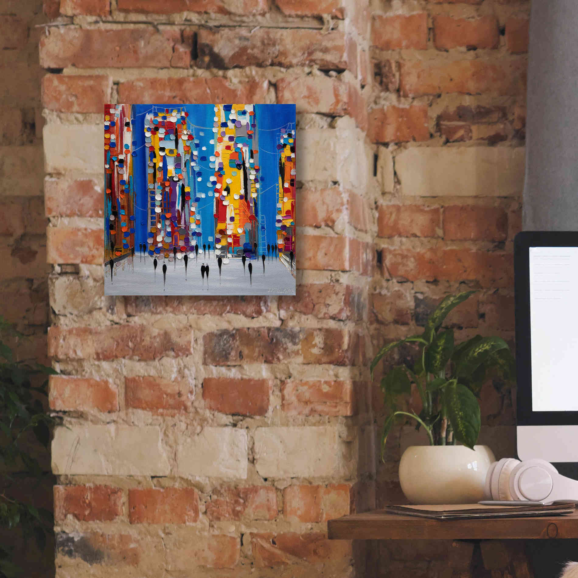 'City Sunrise' by Ekaterina Ermilkina Giclee Canvas Wall Art,12 x 12