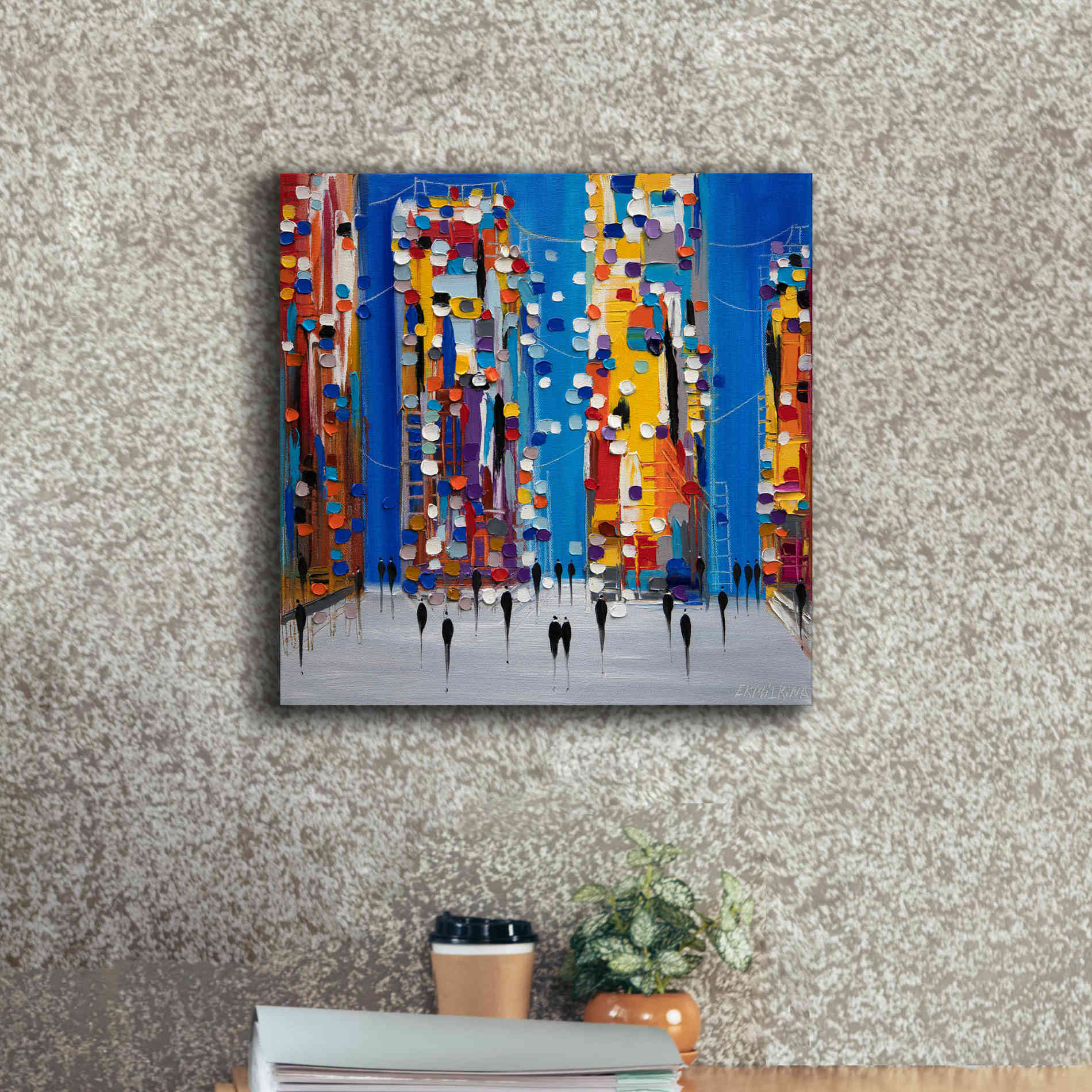 'City Sunrise' by Ekaterina Ermilkina Giclee Canvas Wall Art,18 x 18