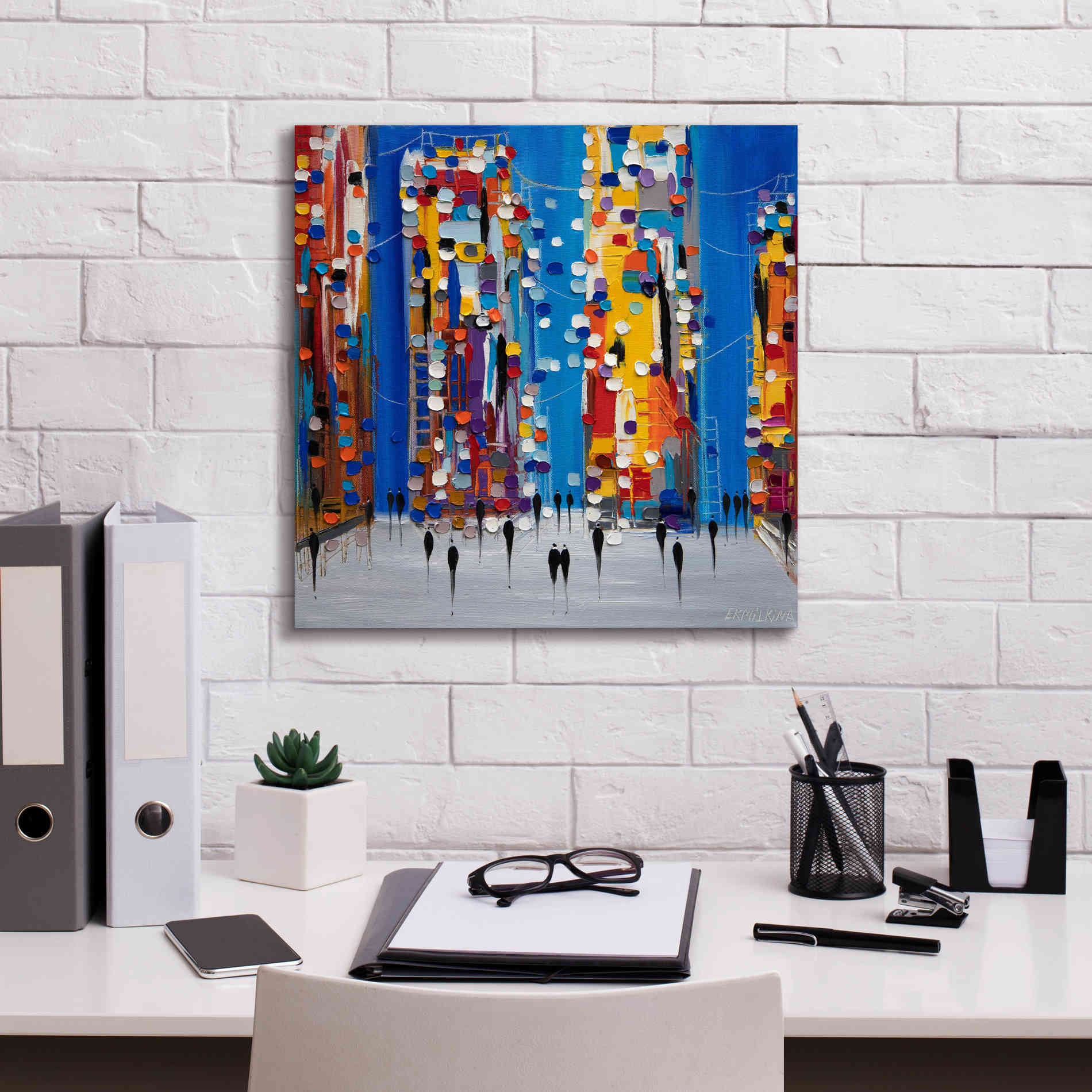 'City Sunrise' by Ekaterina Ermilkina Giclee Canvas Wall Art,18 x 18