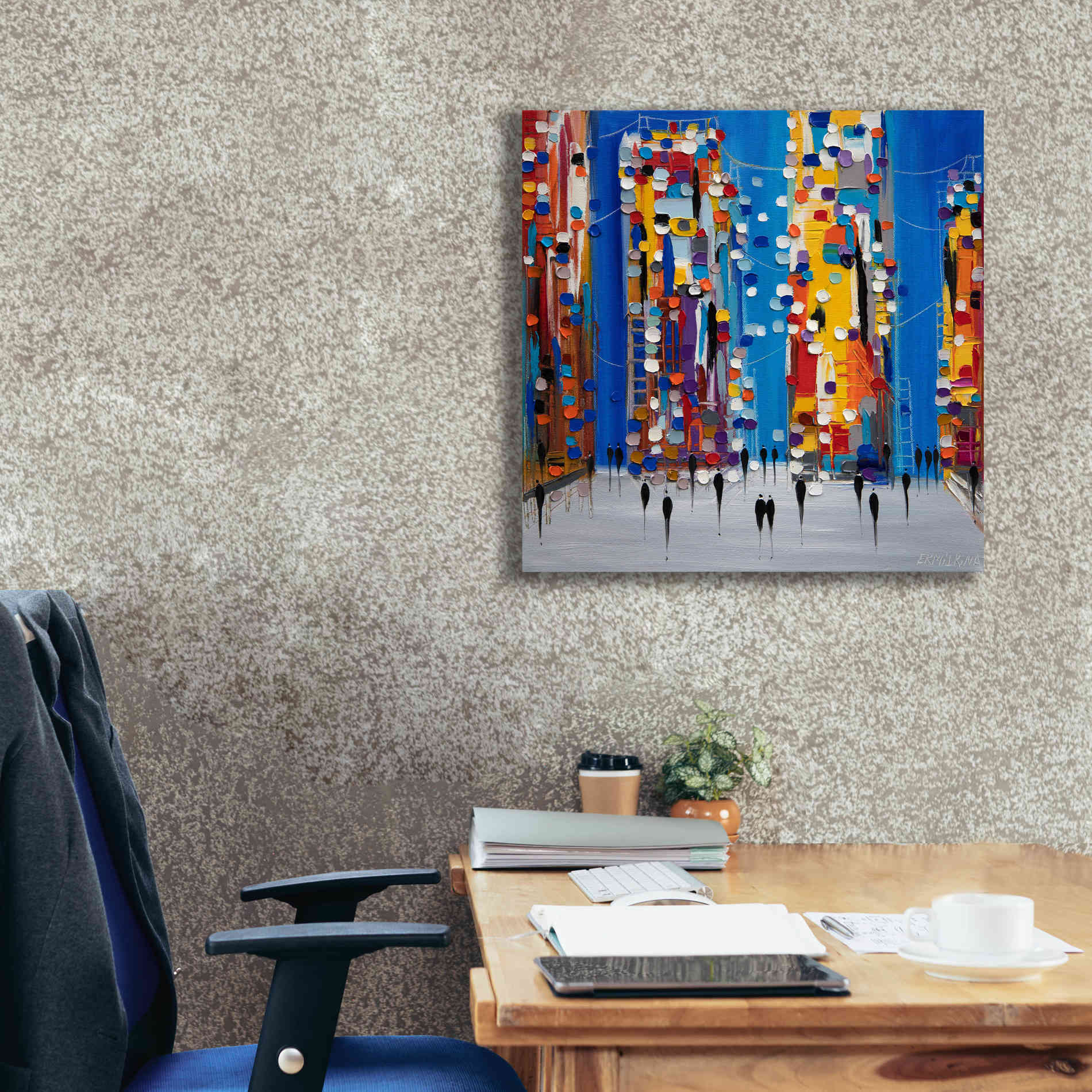 'City Sunrise' by Ekaterina Ermilkina Giclee Canvas Wall Art,26 x 26