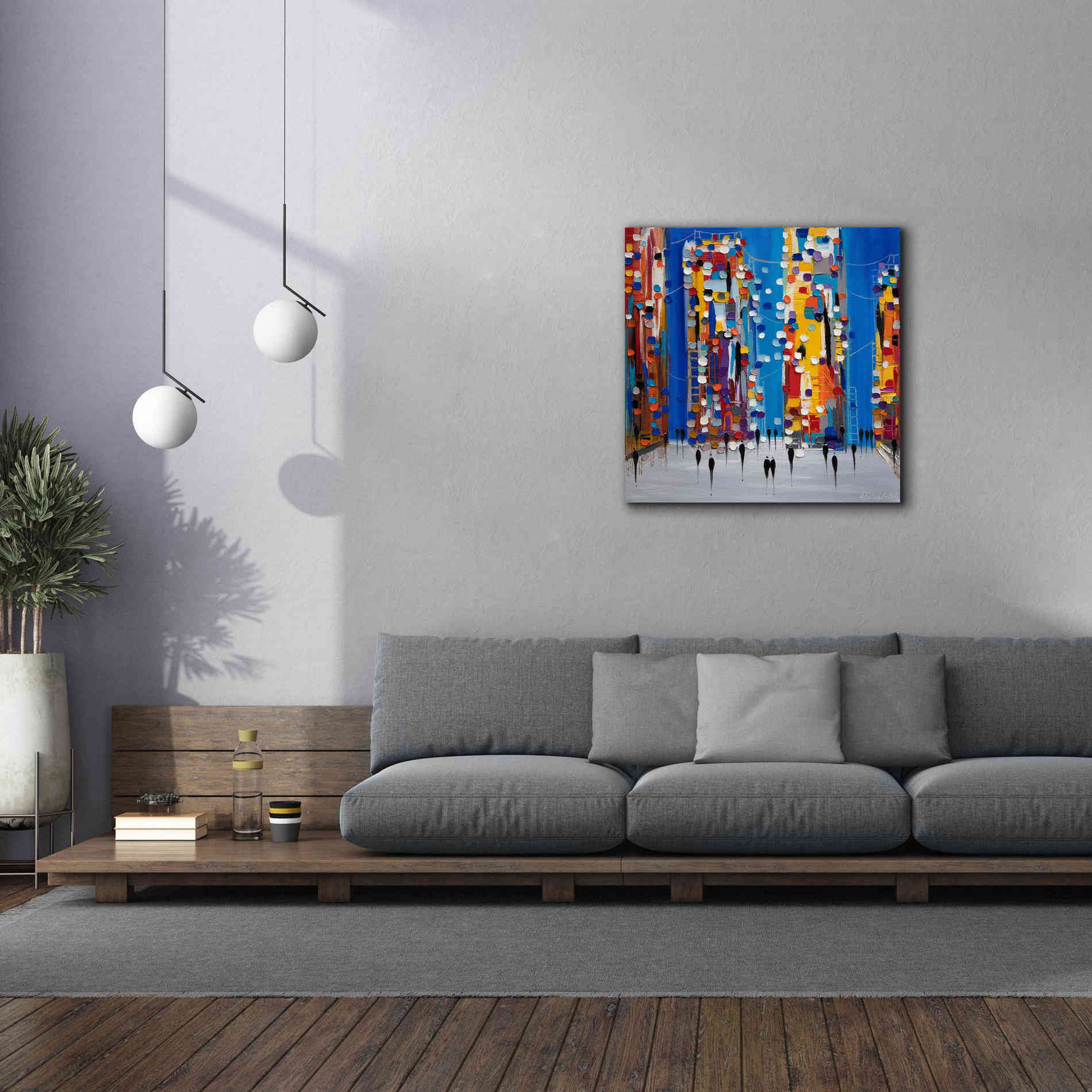 'City Sunrise' by Ekaterina Ermilkina Giclee Canvas Wall Art,37 x 37