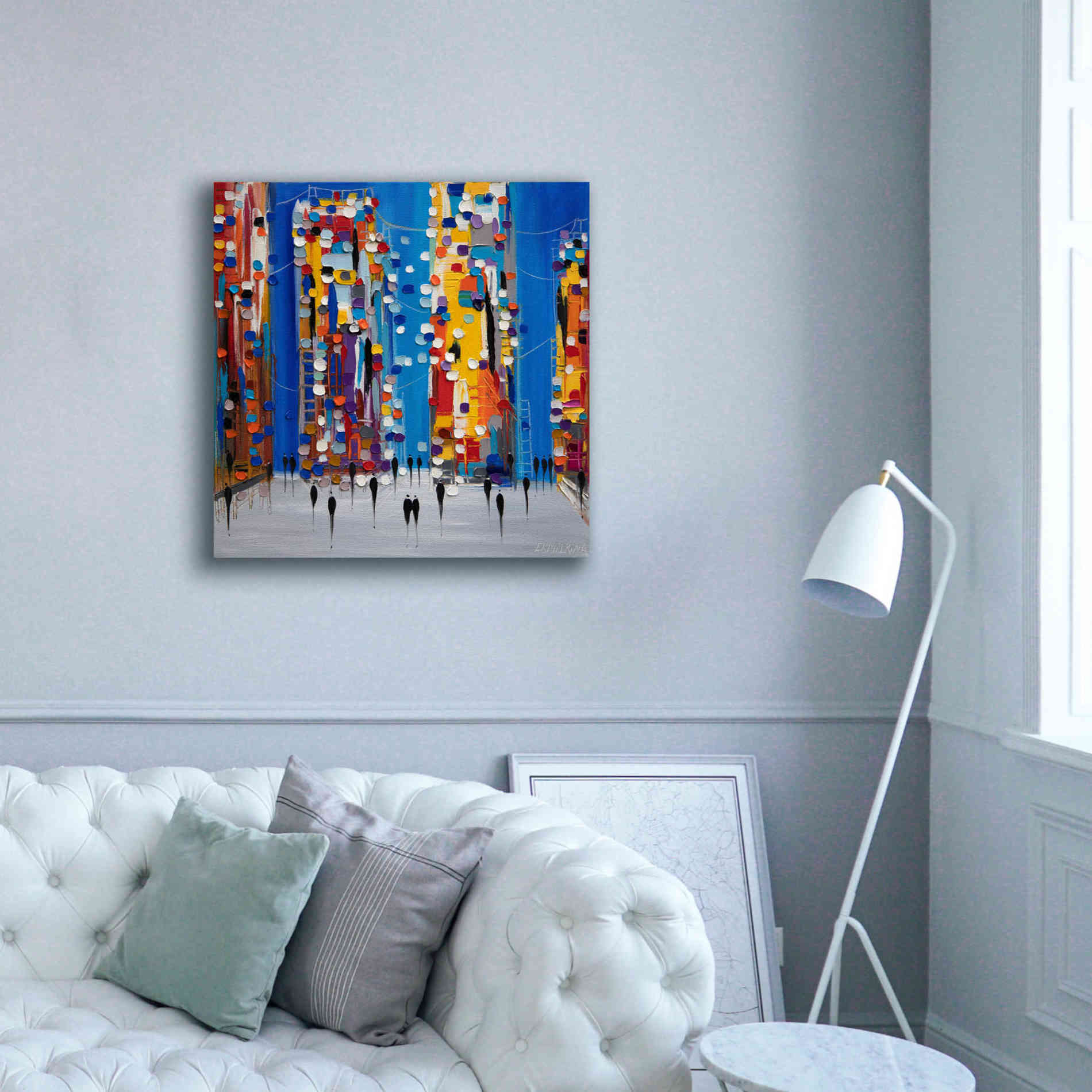 'City Sunrise' by Ekaterina Ermilkina Giclee Canvas Wall Art,37 x 37