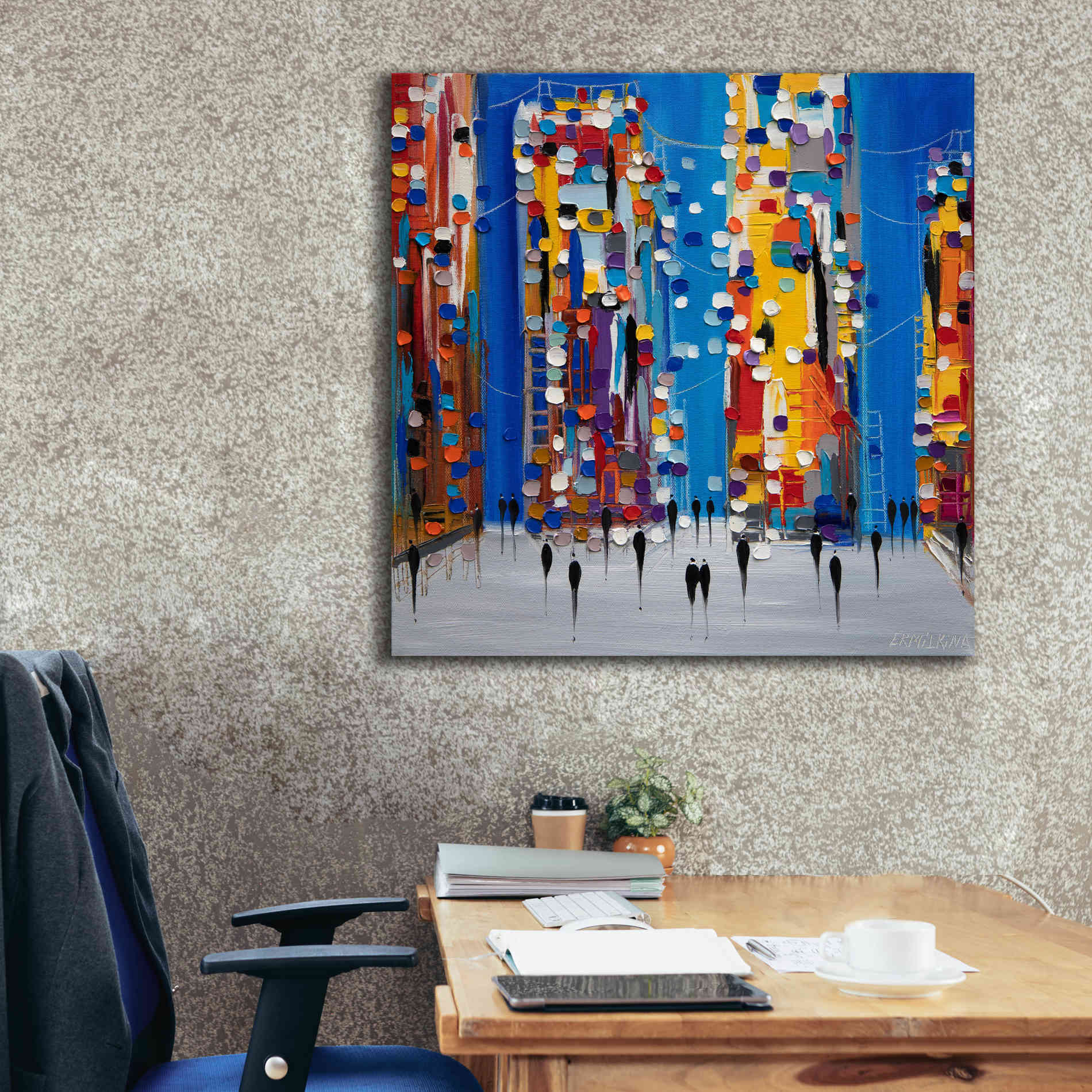 'City Sunrise' by Ekaterina Ermilkina Giclee Canvas Wall Art,37 x 37