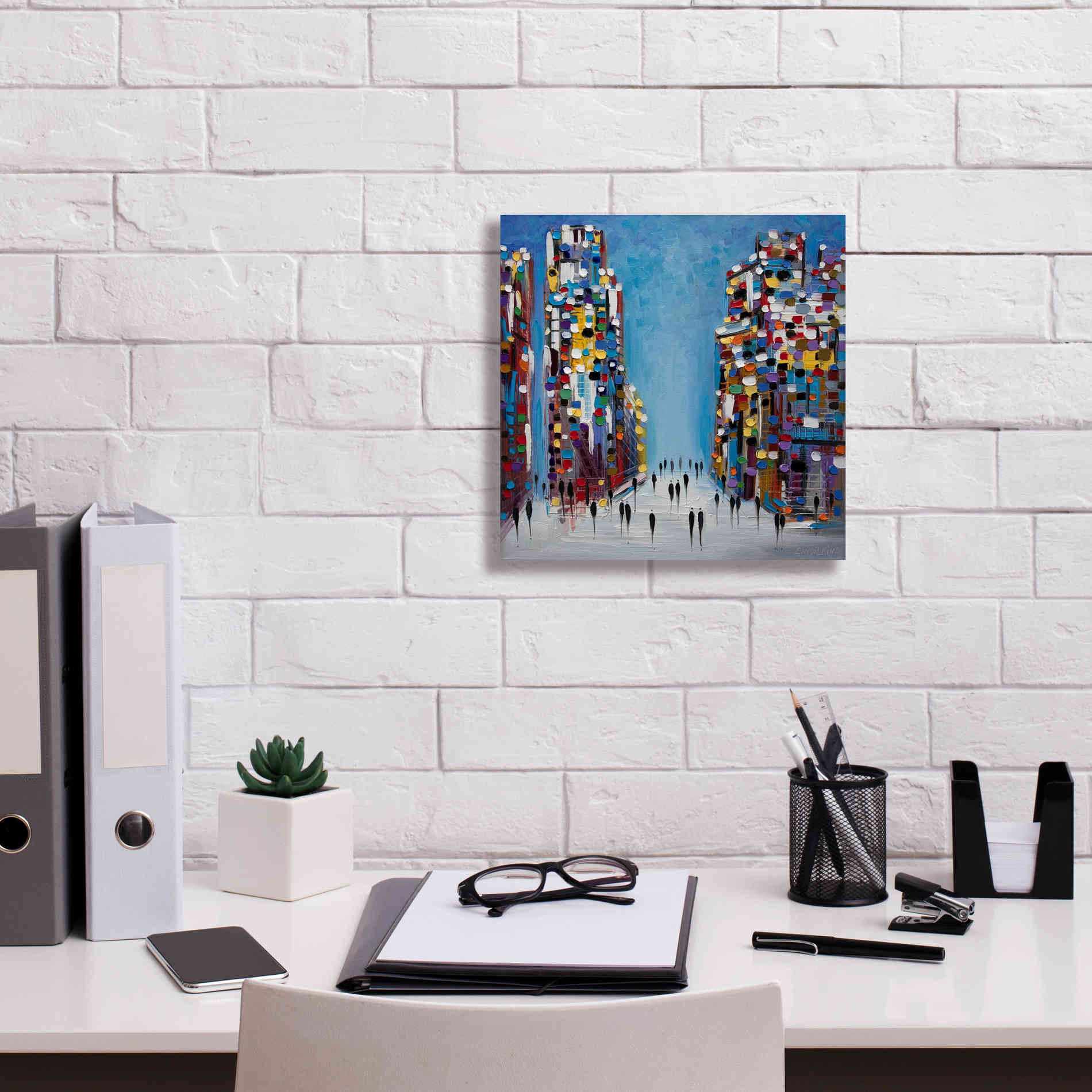 'Cityscape' by Ekaterina Ermilkina Giclee Canvas Wall Art,12 x 12