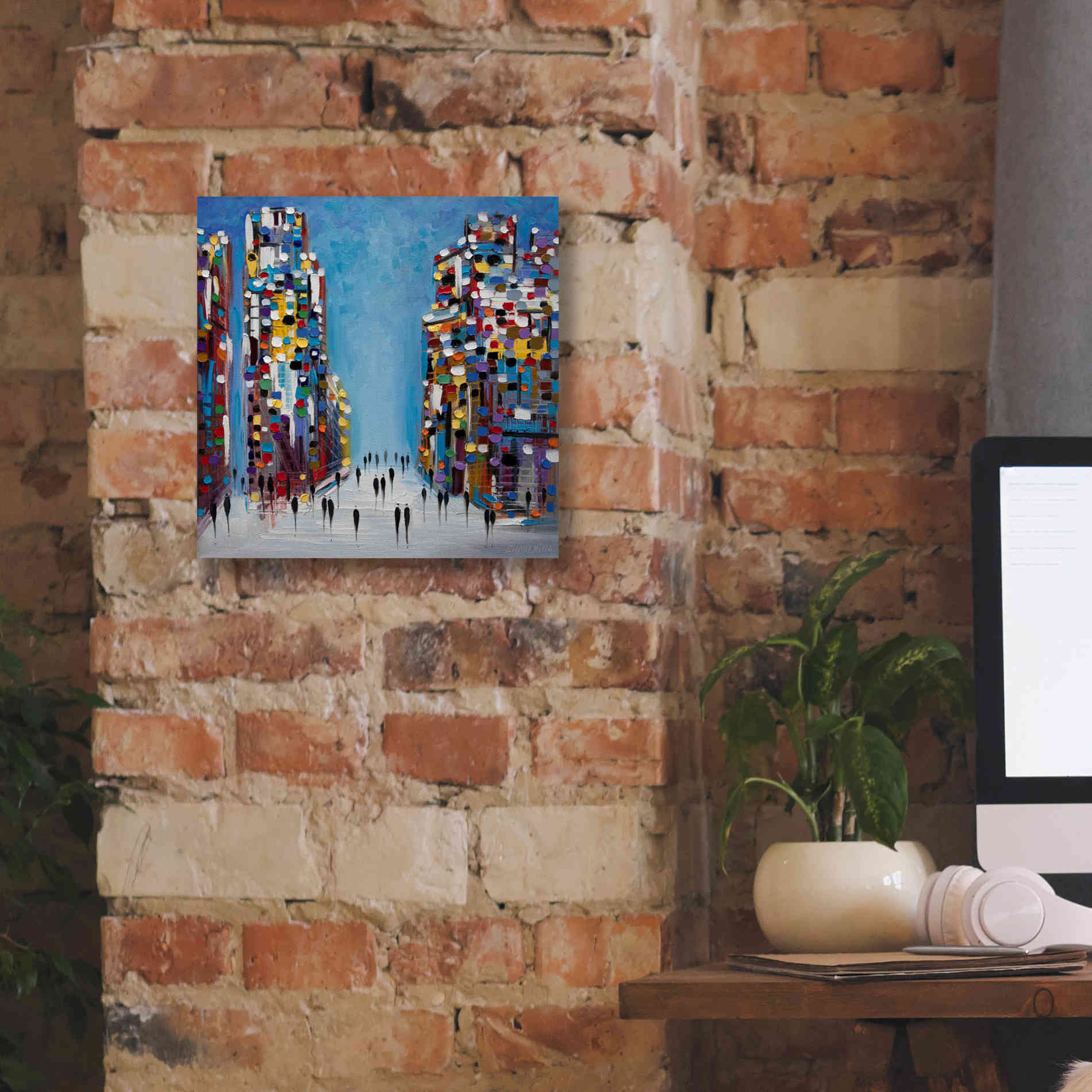 'Cityscape' by Ekaterina Ermilkina Giclee Canvas Wall Art,12 x 12