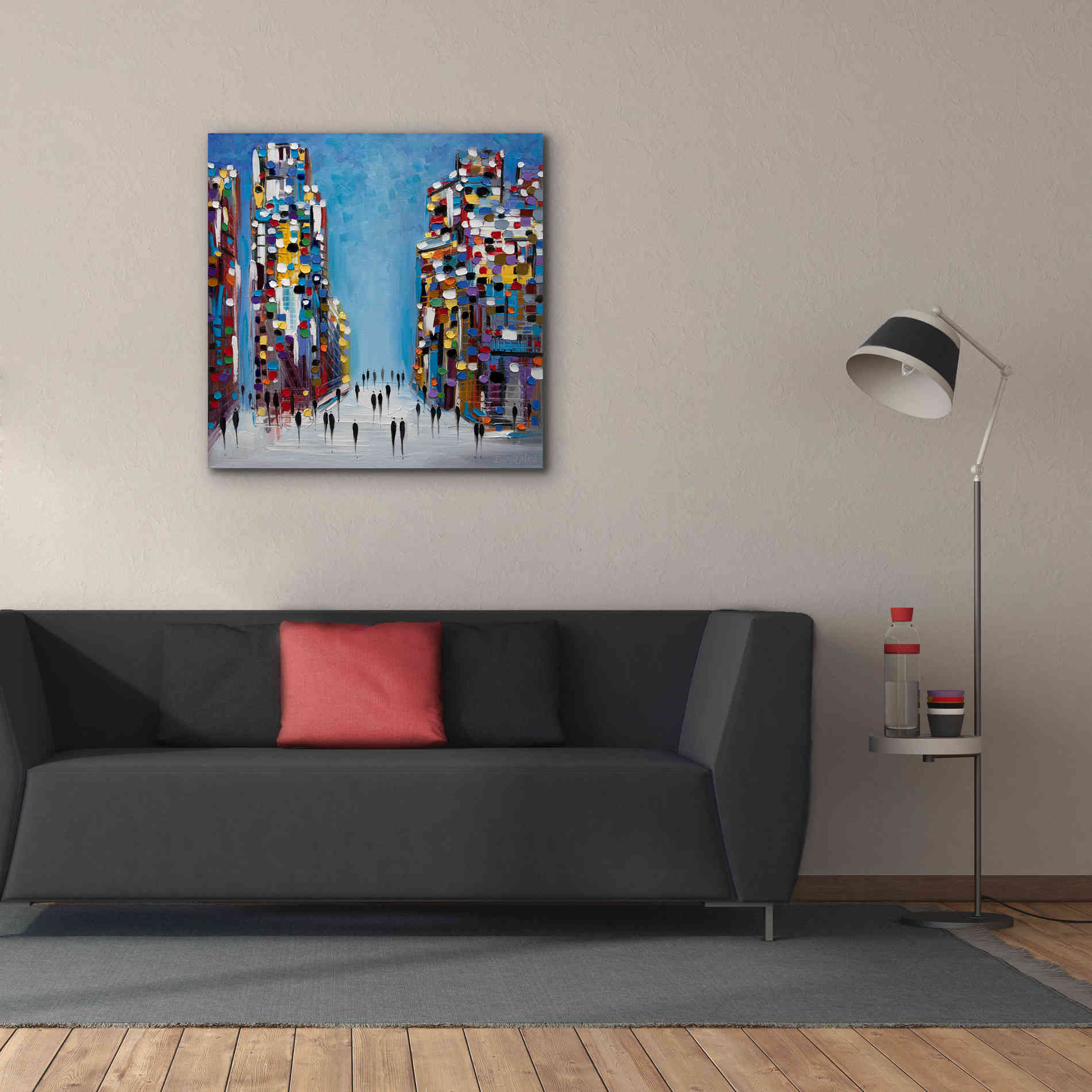 'Cityscape' by Ekaterina Ermilkina Giclee Canvas Wall Art,37 x 37