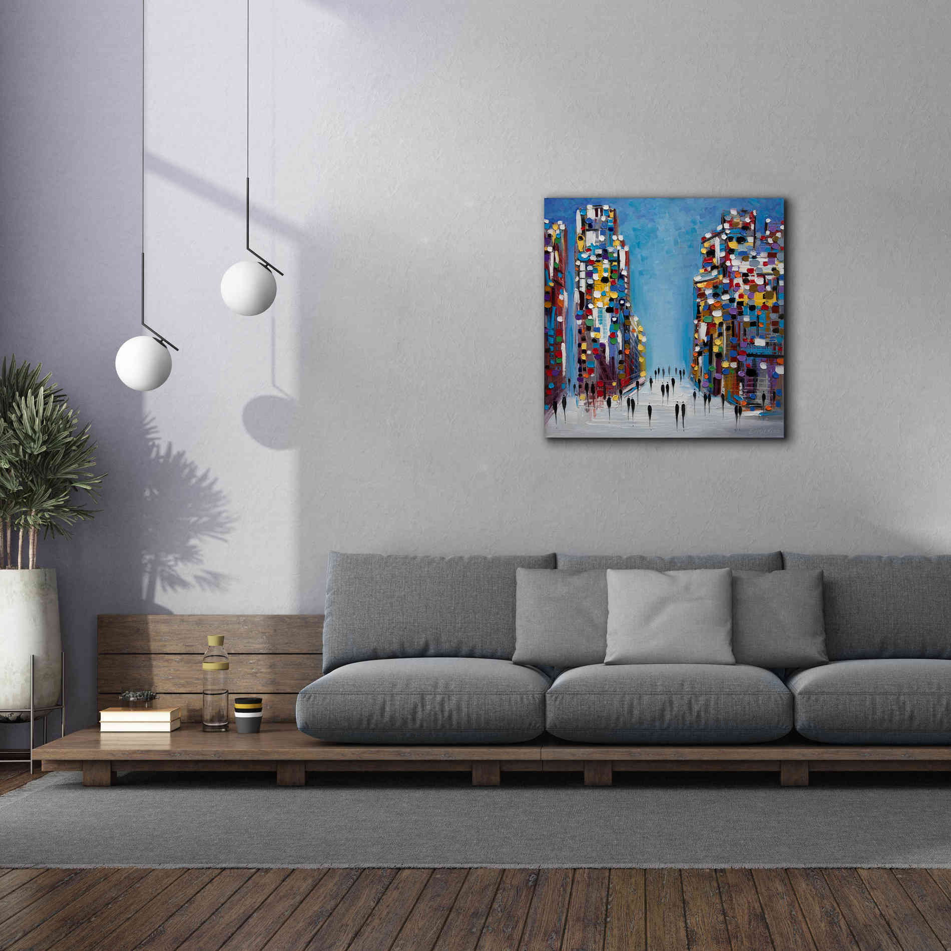 'Cityscape' by Ekaterina Ermilkina Giclee Canvas Wall Art,37 x 37