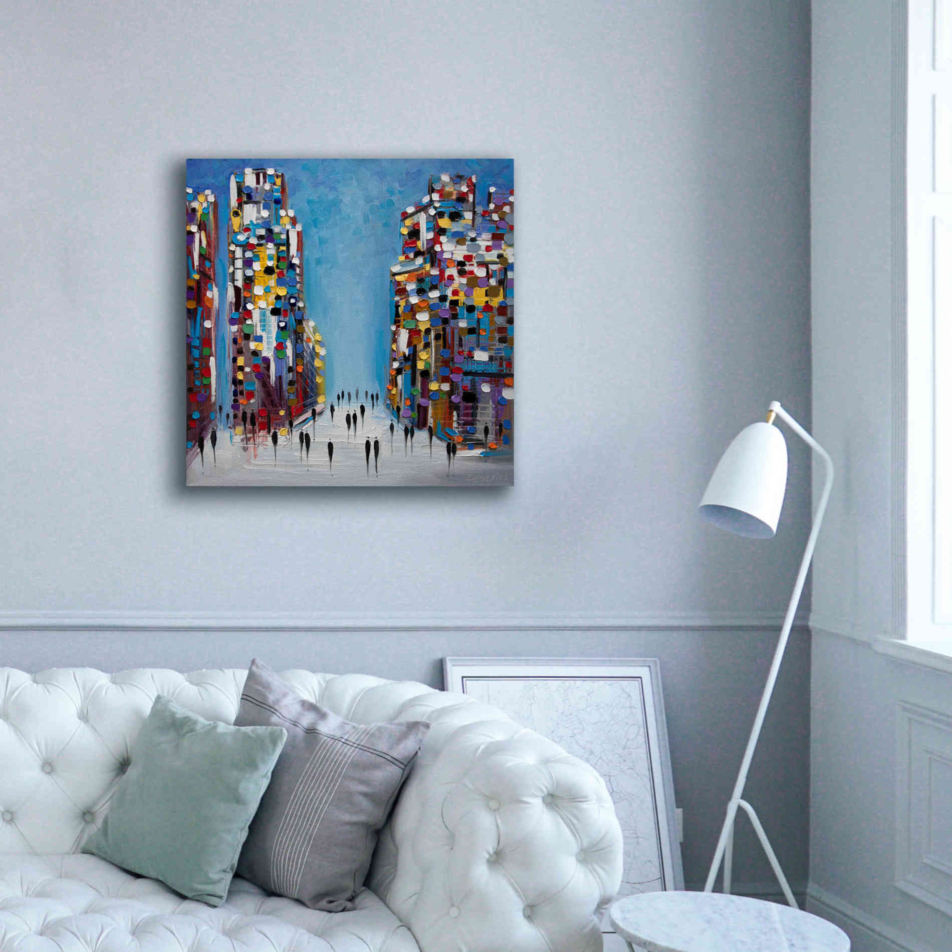 'Cityscape' by Ekaterina Ermilkina Giclee Canvas Wall Art,37 x 37