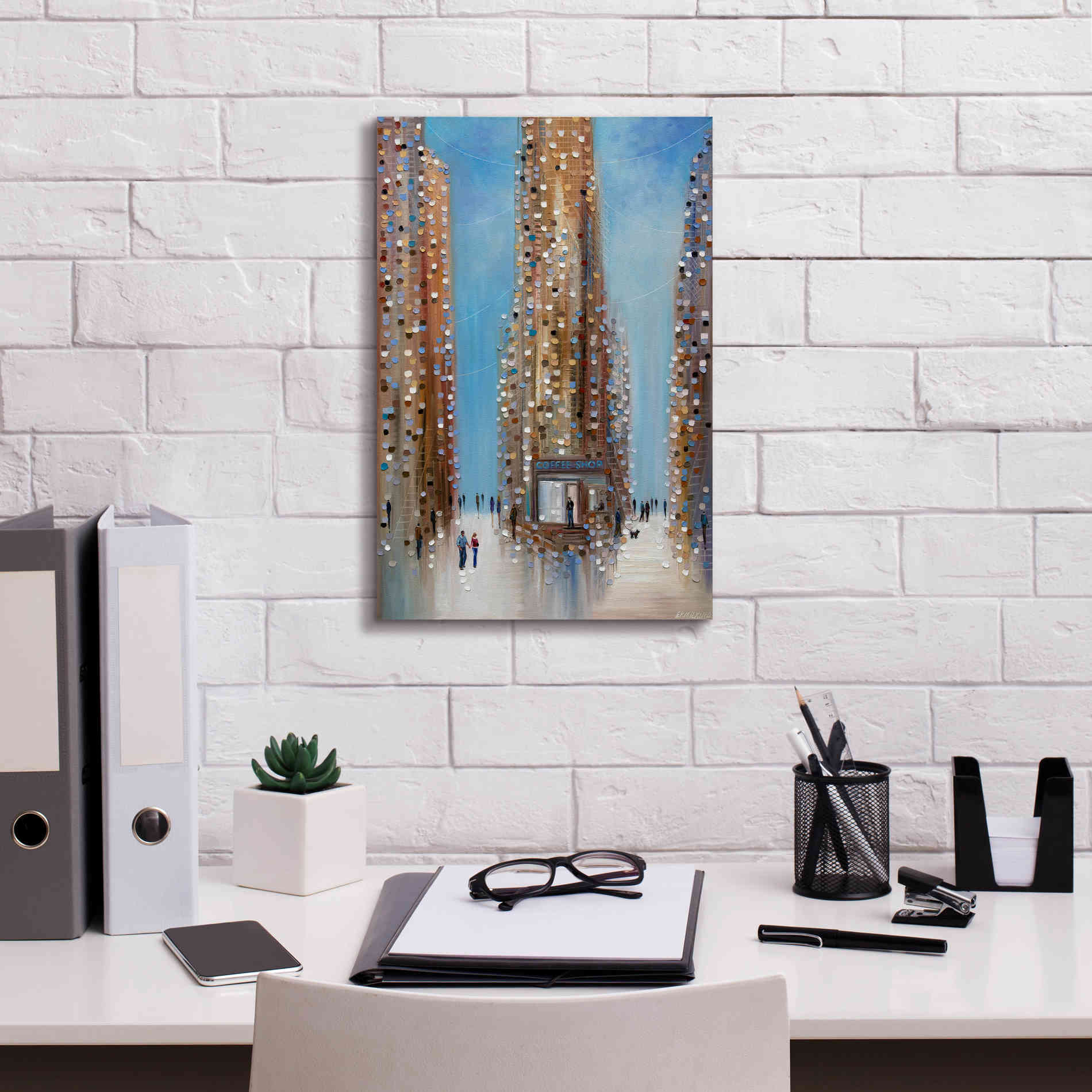 'Coffee Shop ' by Ekaterina Ermilkina Giclee Canvas Wall Art,12 x 18