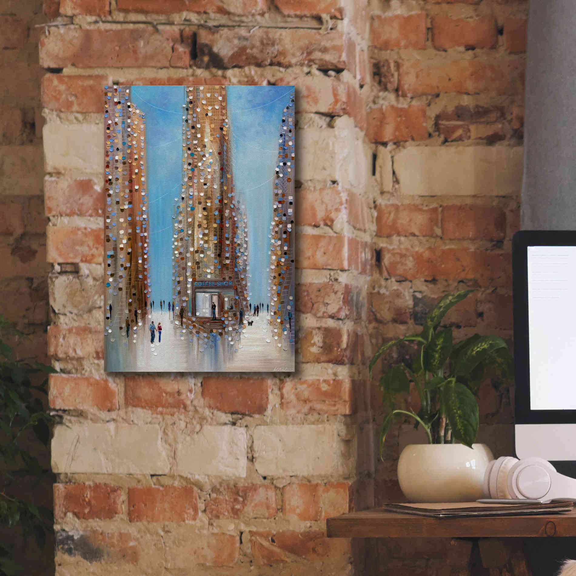 'Coffee Shop ' by Ekaterina Ermilkina Giclee Canvas Wall Art,12 x 18