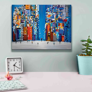 'Night Square' by Ekaterina Ermilkina Giclee Canvas Wall Art,16 x 12